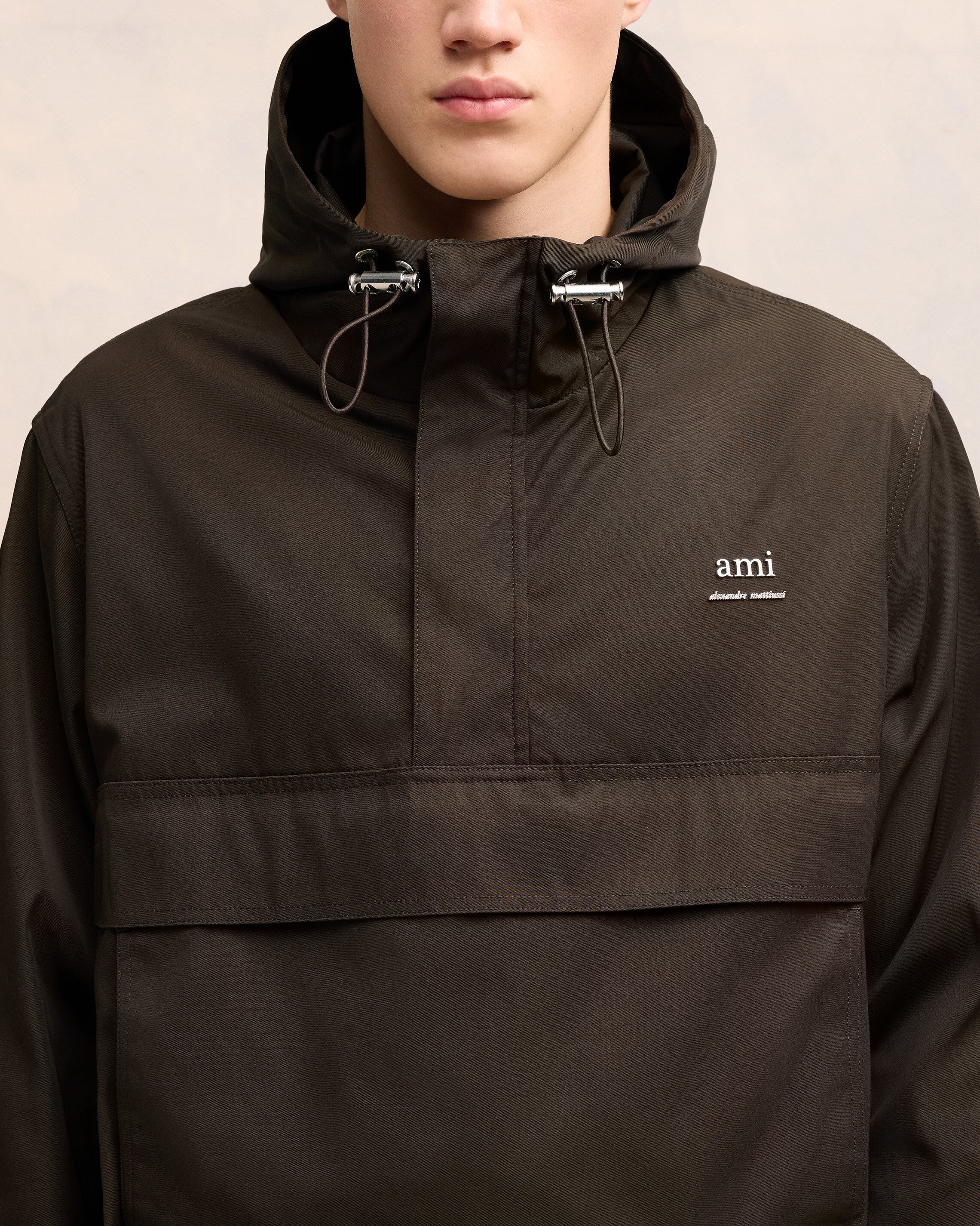 Dark Coffee Hooded Ami Alexandre Mattiussi Windbreaker - leoleo123123