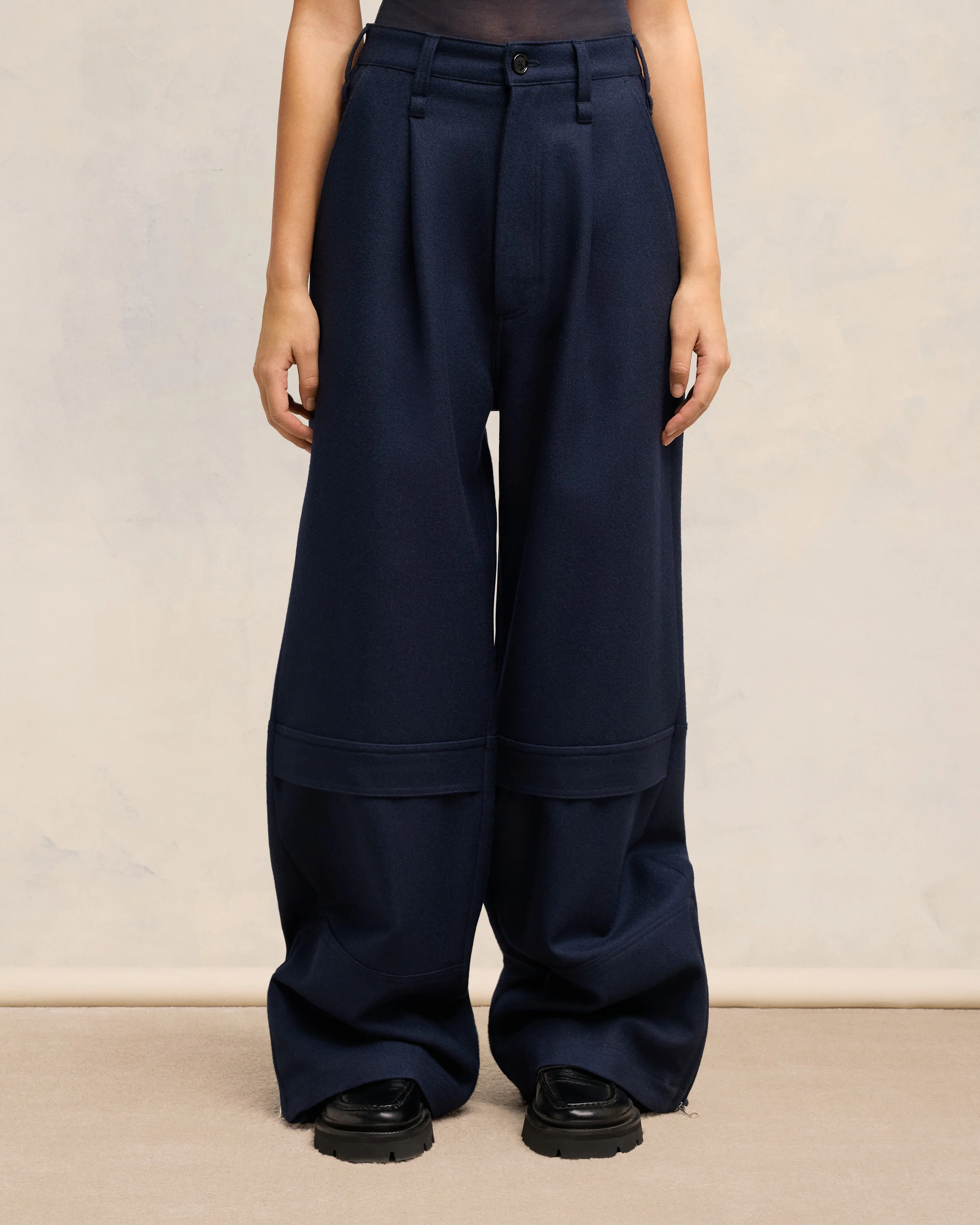 Navy Blue Cargo Trousers - leoleo123123