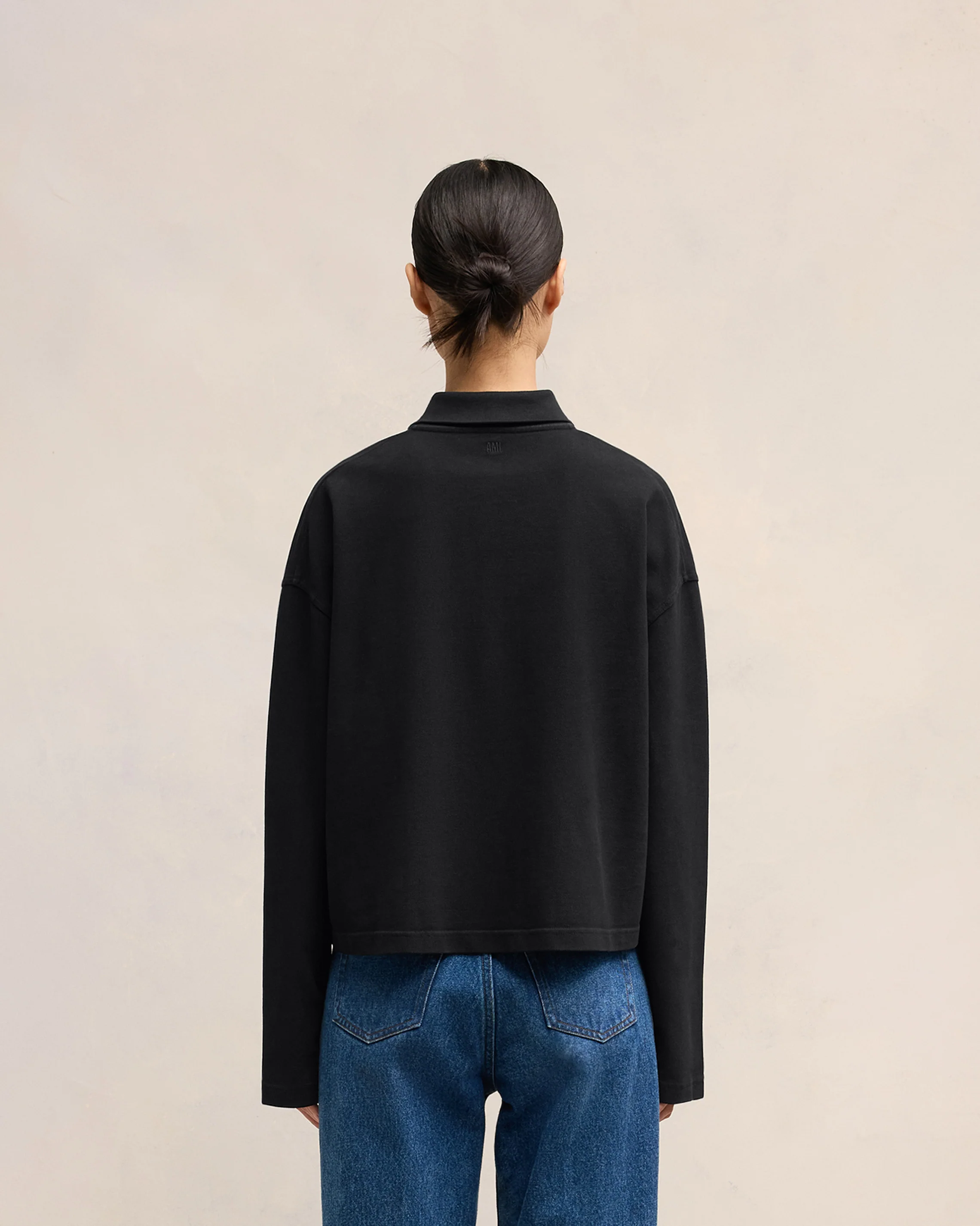 Black Ami De Coeur Long Sleeves Polo - leoleo123123