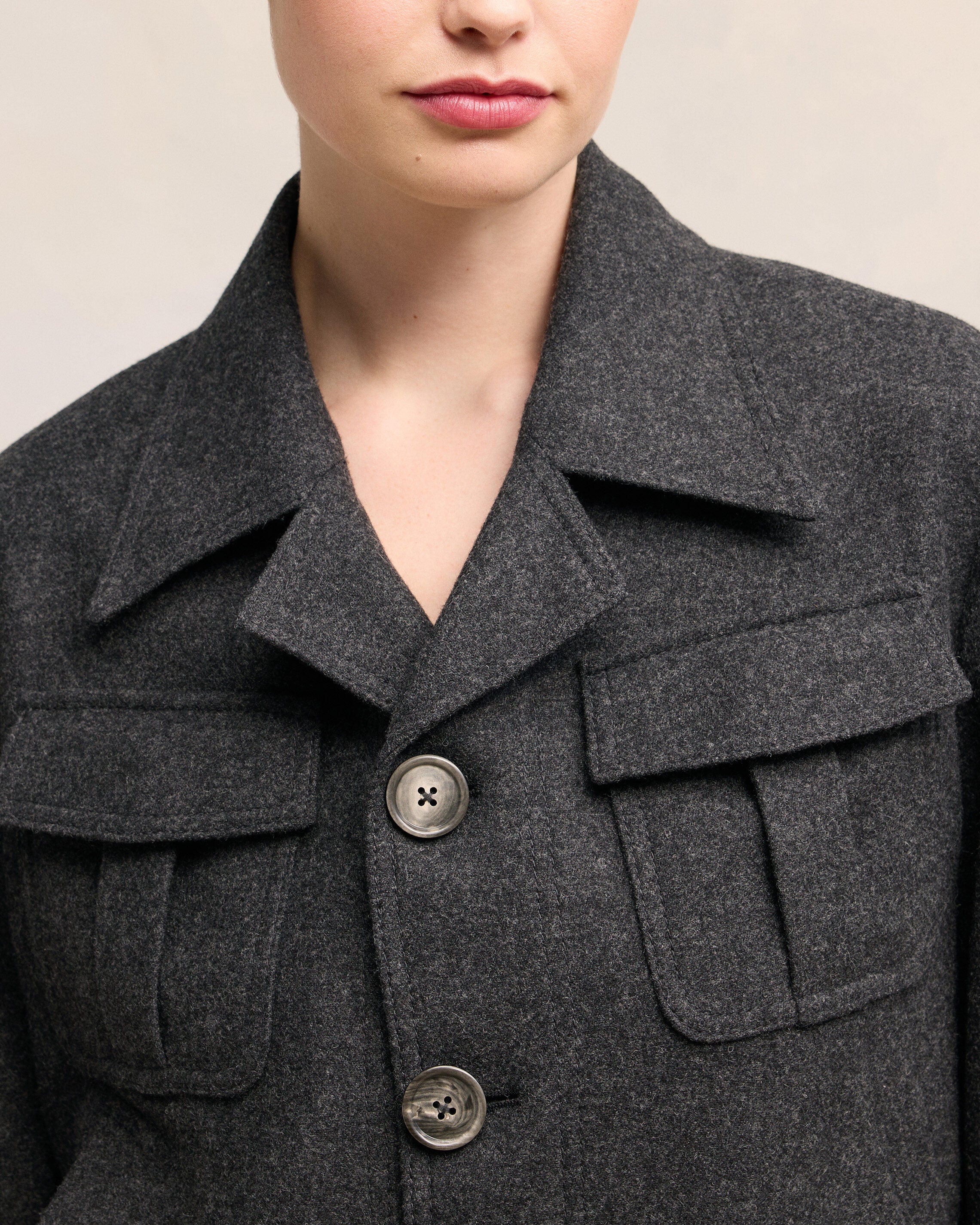 Dark Grey Military Jacket - leoleo123123