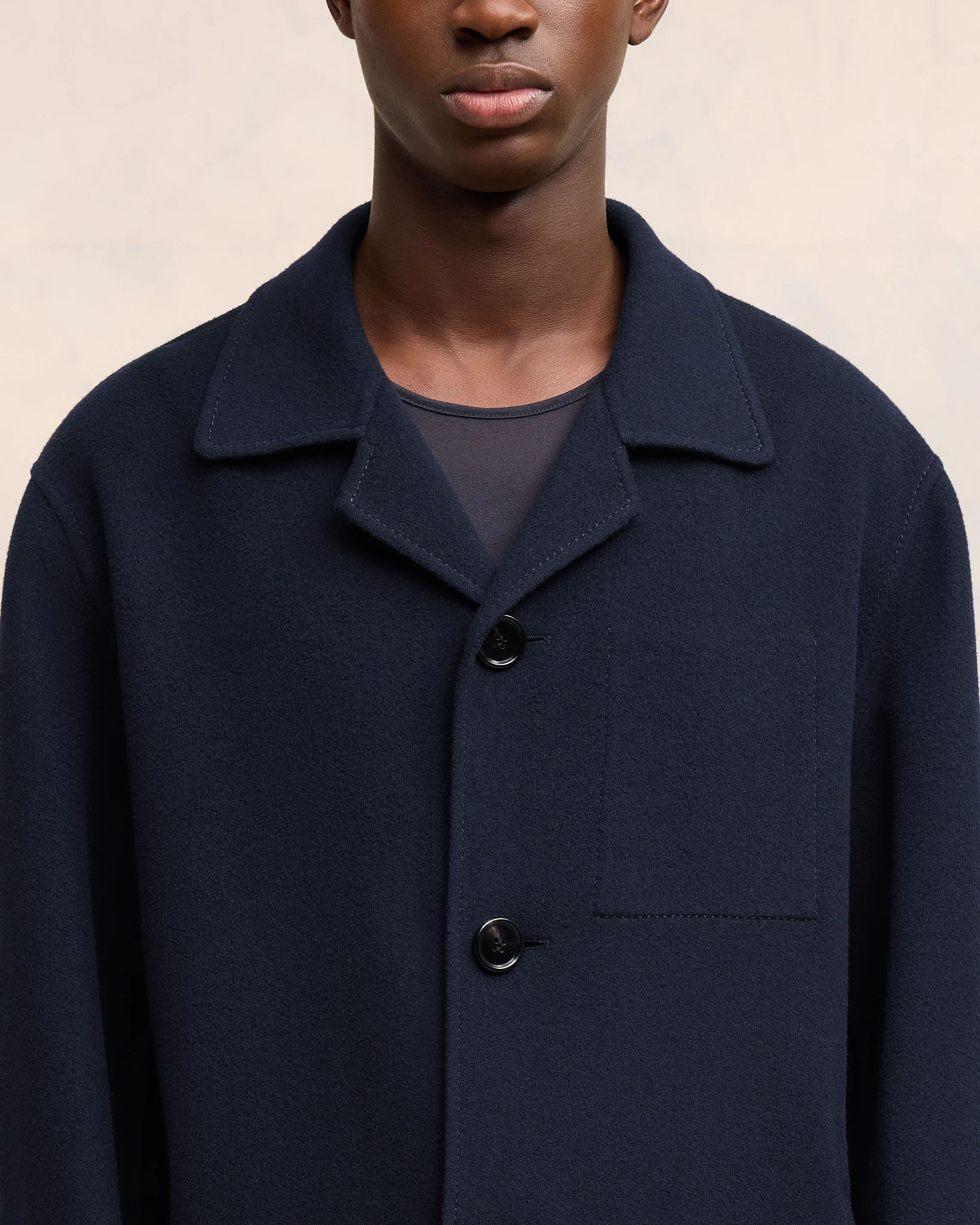 Navy Blue Belted Car Coat - leoleo123123