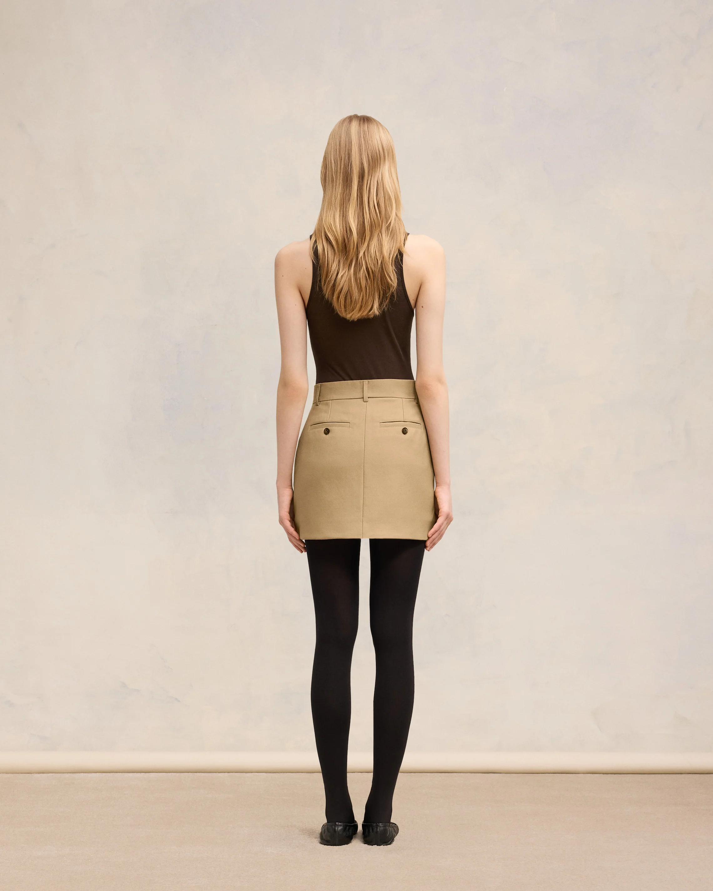 Sand Mini Skirt With Panels - leoleo123123