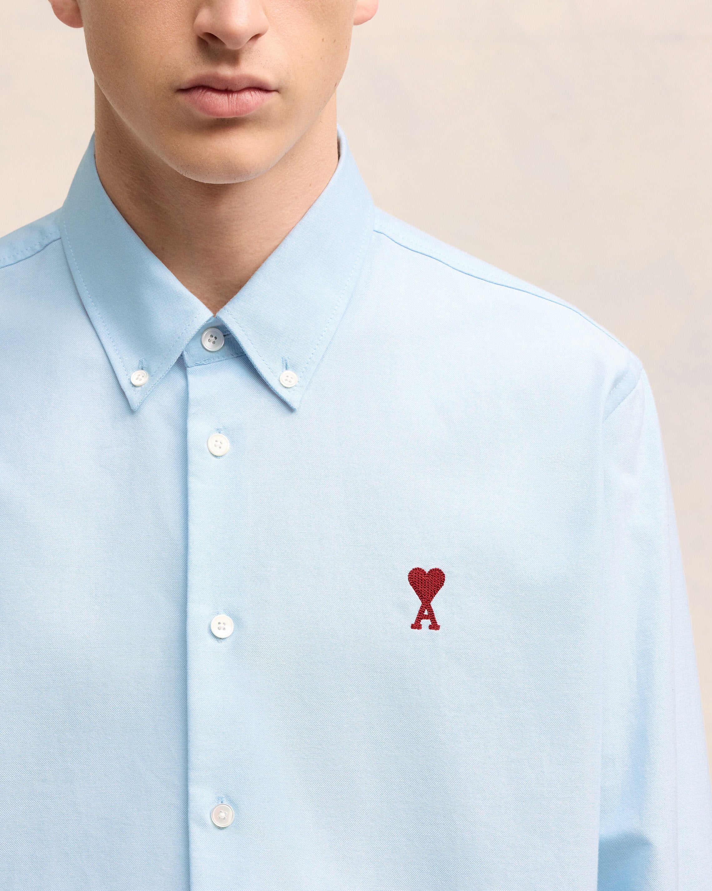 Sky Blue Button-Down Ami De Coeur Shirt - leoleo123123