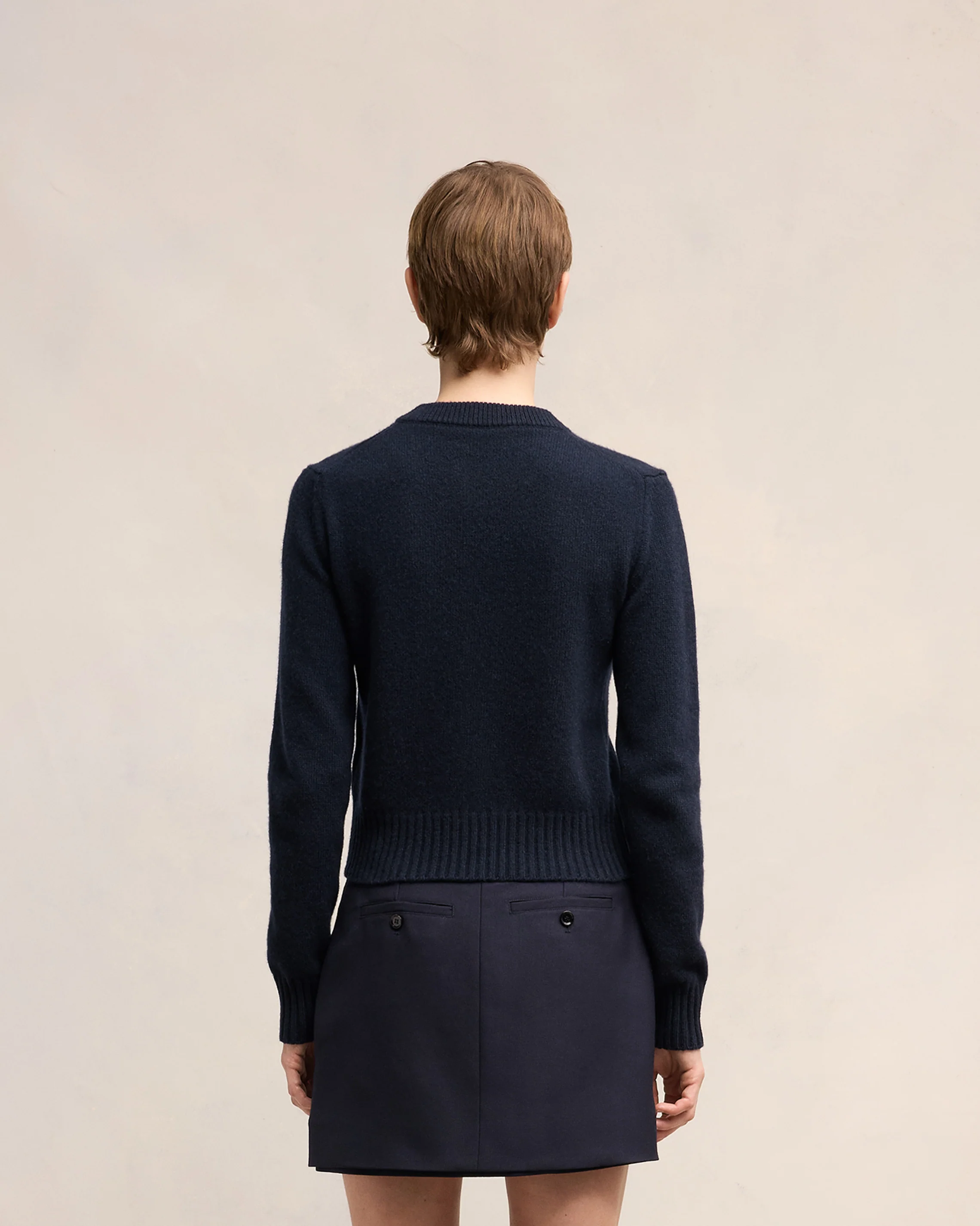 Navy Blue Cashmere Ami De Coeur Cardigan - leoleo123123