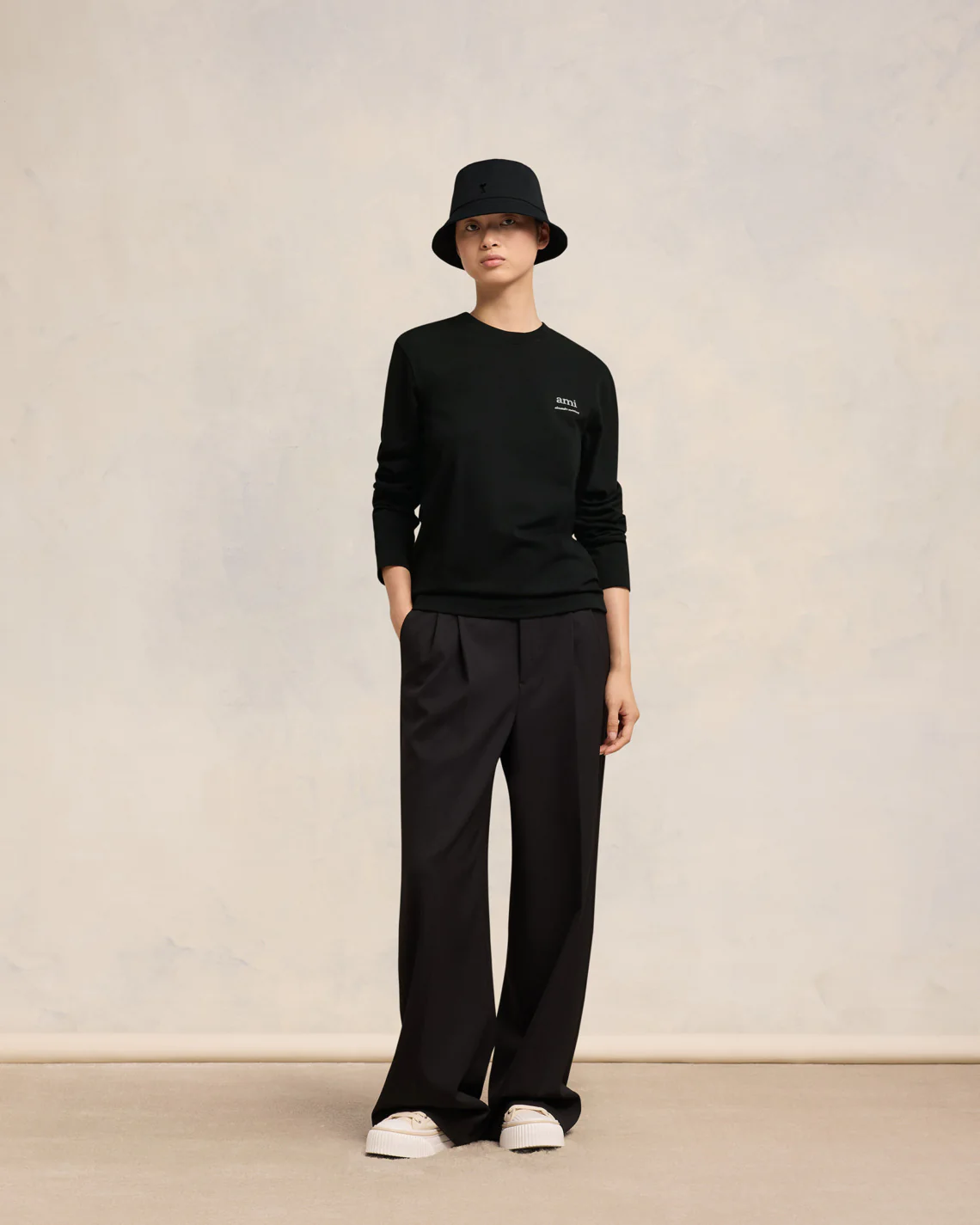Black Long Sleeve Ami Alexandre Mattiussi T-Shirt - leoleo123123