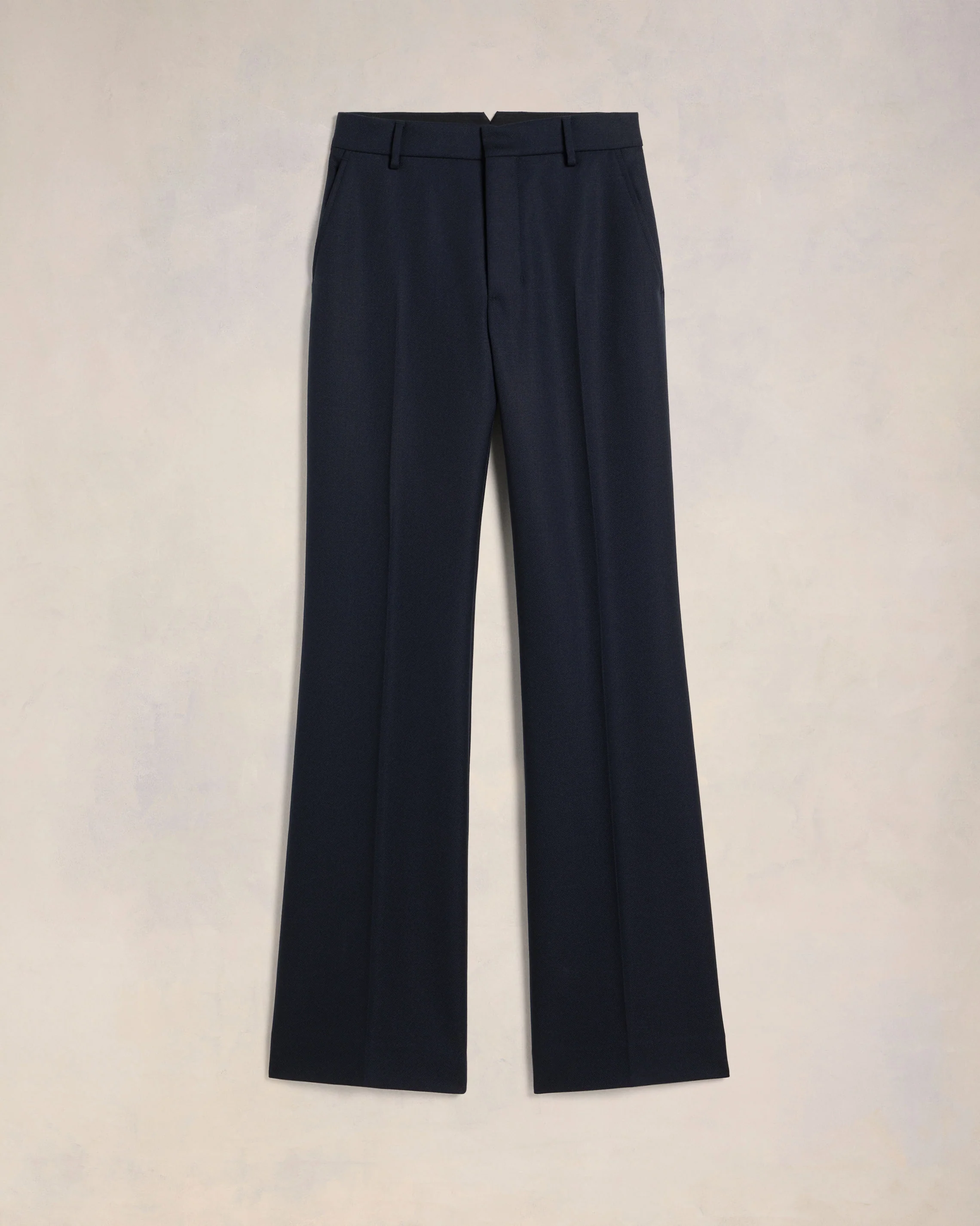 Navy Blue Flare Fit Trousers - leoleo123123