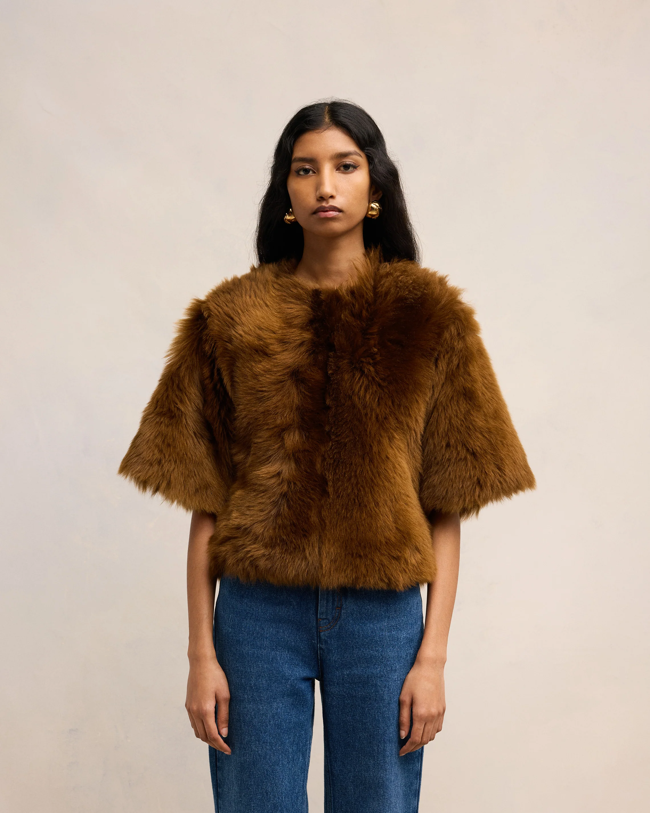 Fawn Shearling Top - leoleo123123