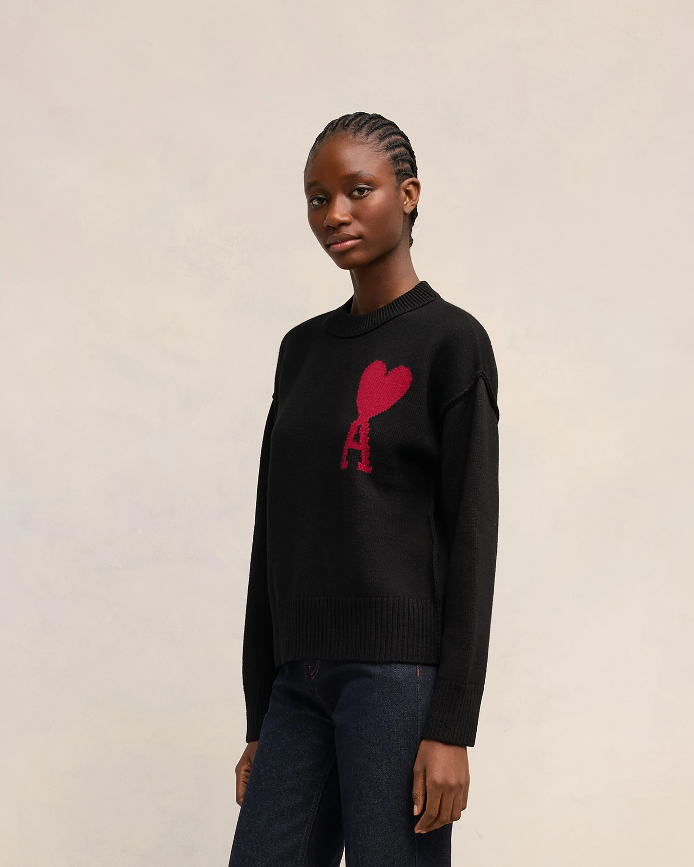 Black Wool Jumper | Ami De Coeur | Ami Paris US - leoleo123123