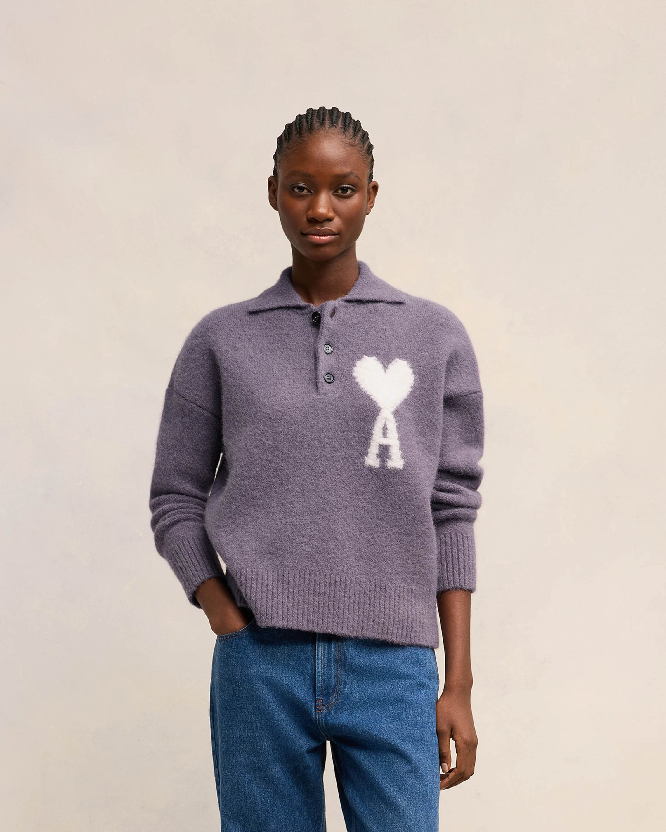 Lilac Off-White Ami De Coeur Polo - leoleo123123