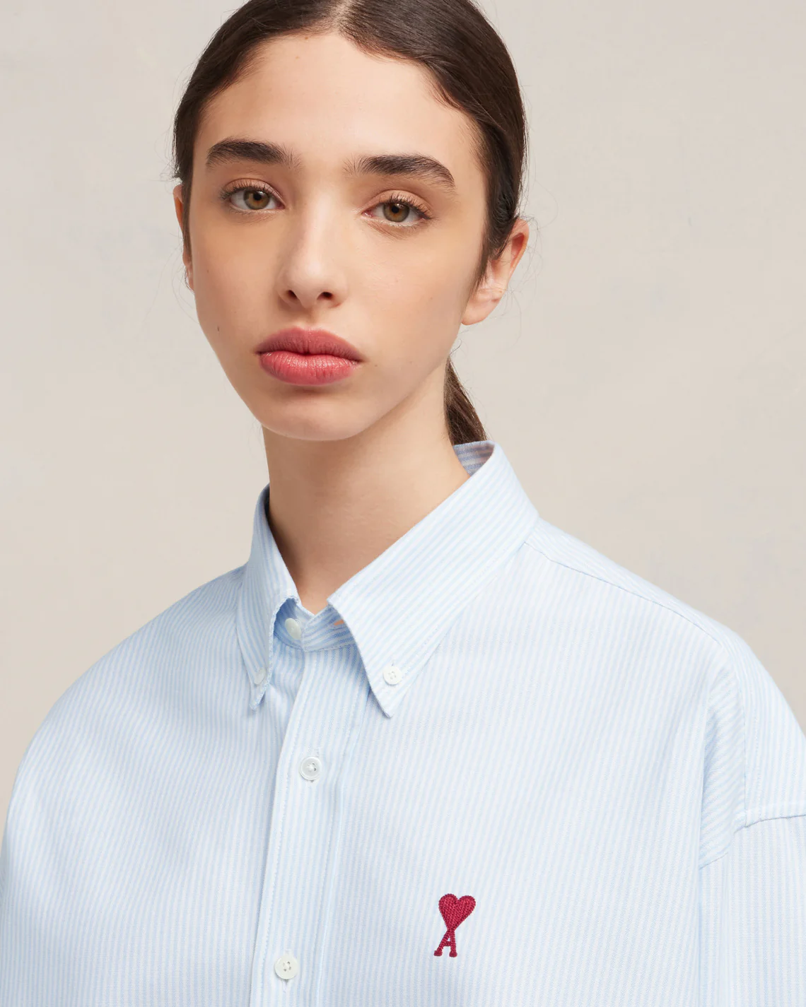 Chemise Boxy Fit Bleu Ciel/Blanc Natural - leoleo123123
