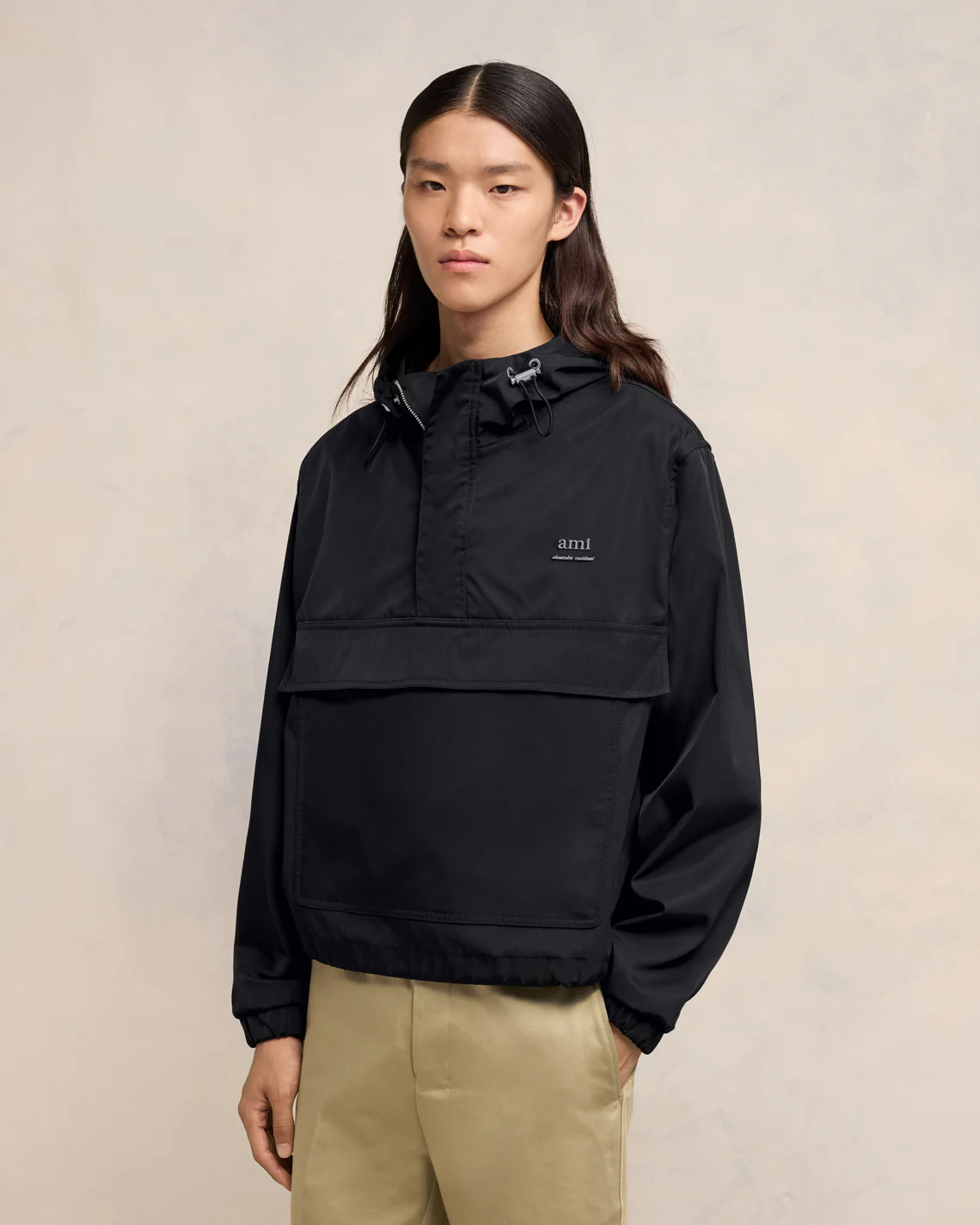 Black Hooded Ami Alexandre Mattiussi Windbreaker - leoleo123123