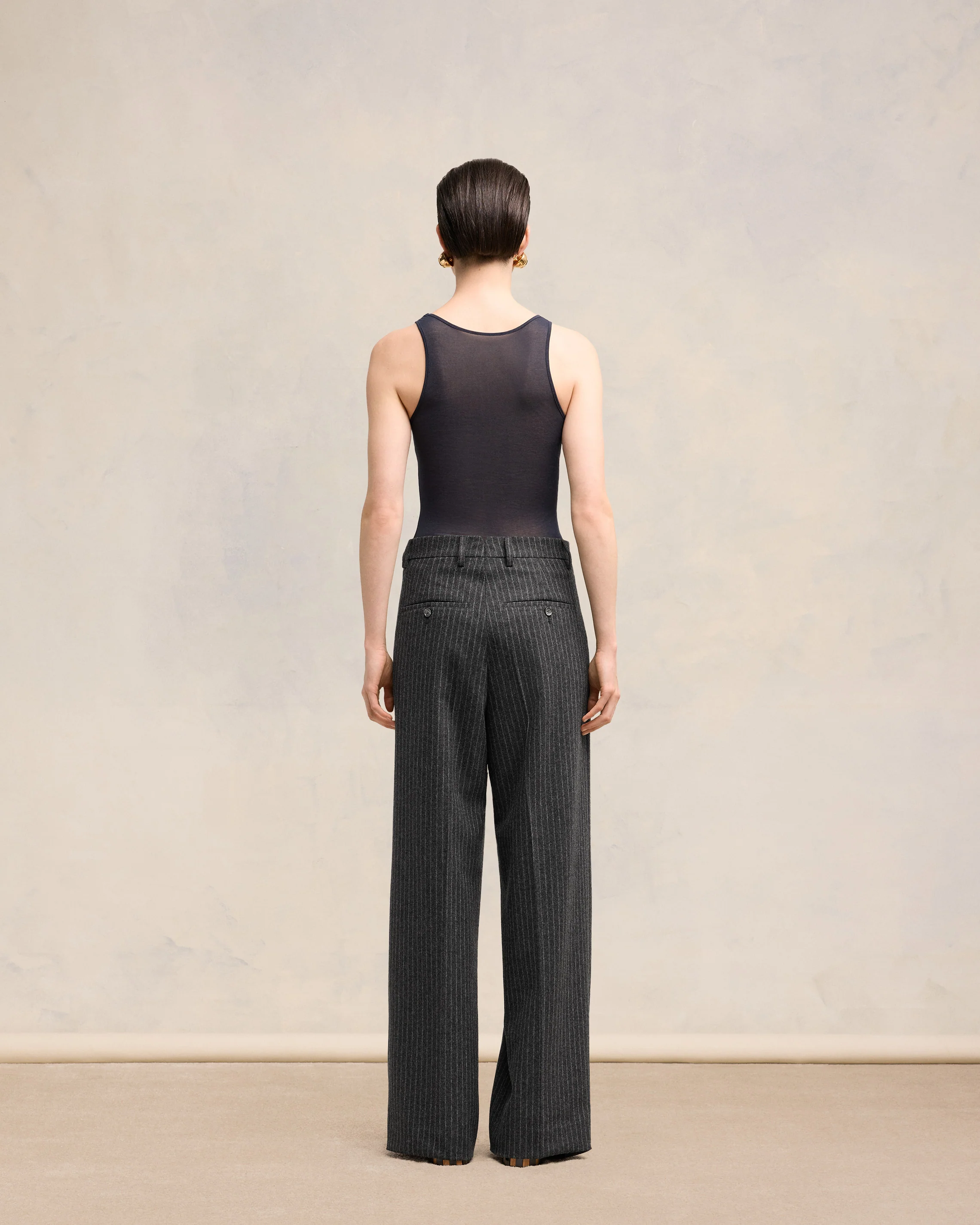 Dark Grey/ Off White Large Fit Trousers - leoleo123123