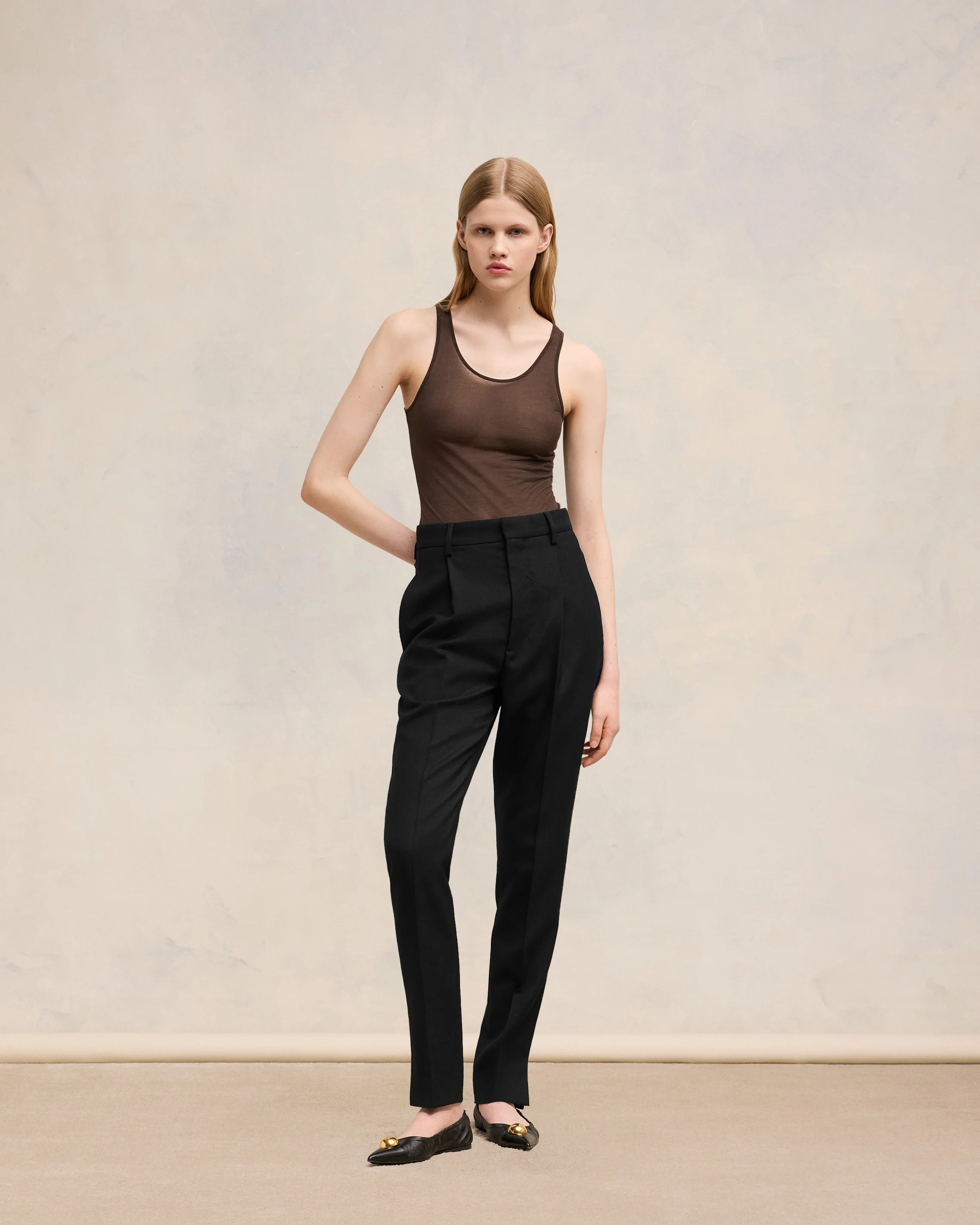 Black High Waisted Cigarette Trousers - leoleo123123