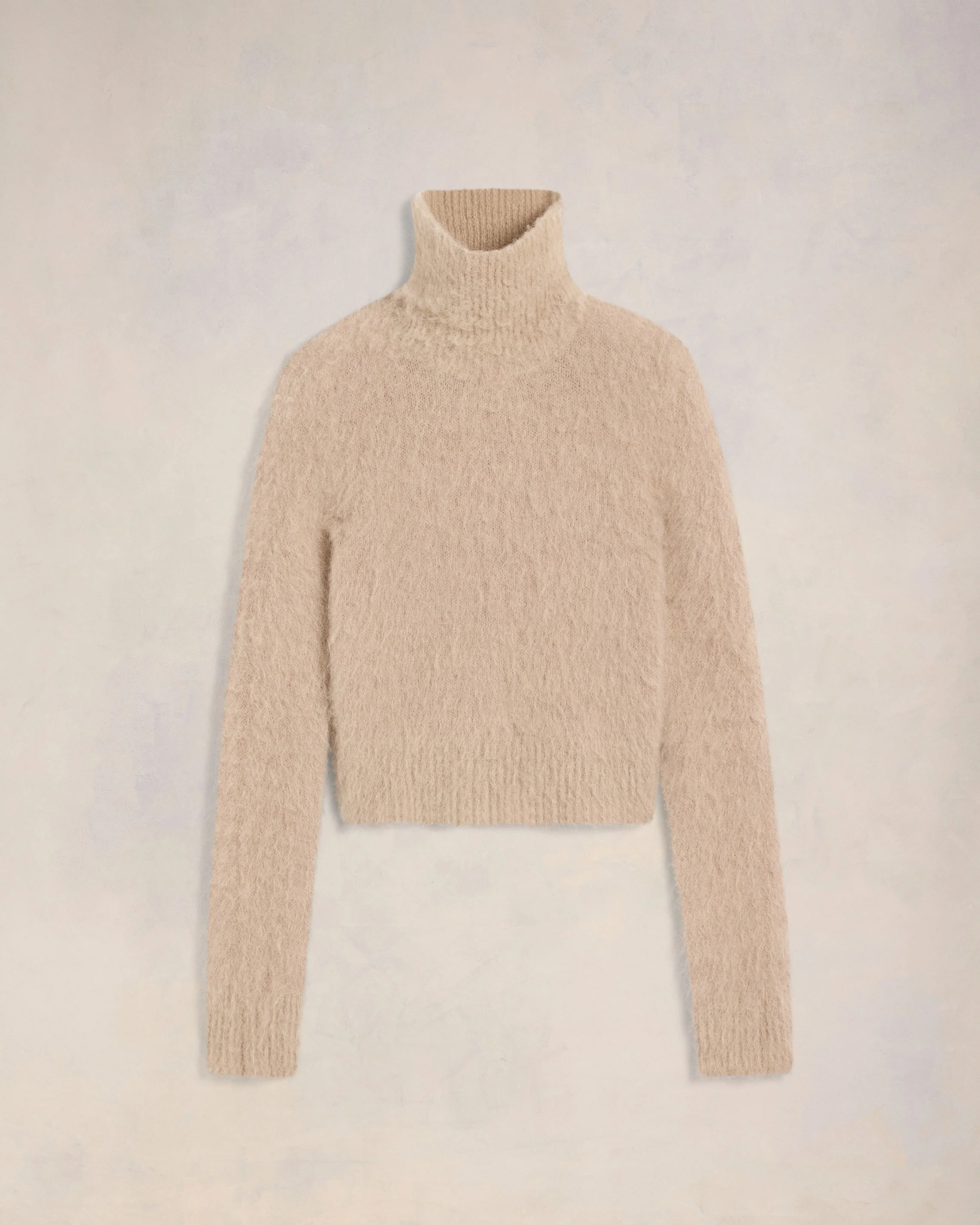 Beige Alpaca Mohair Brushed Sweater - leoleo123123