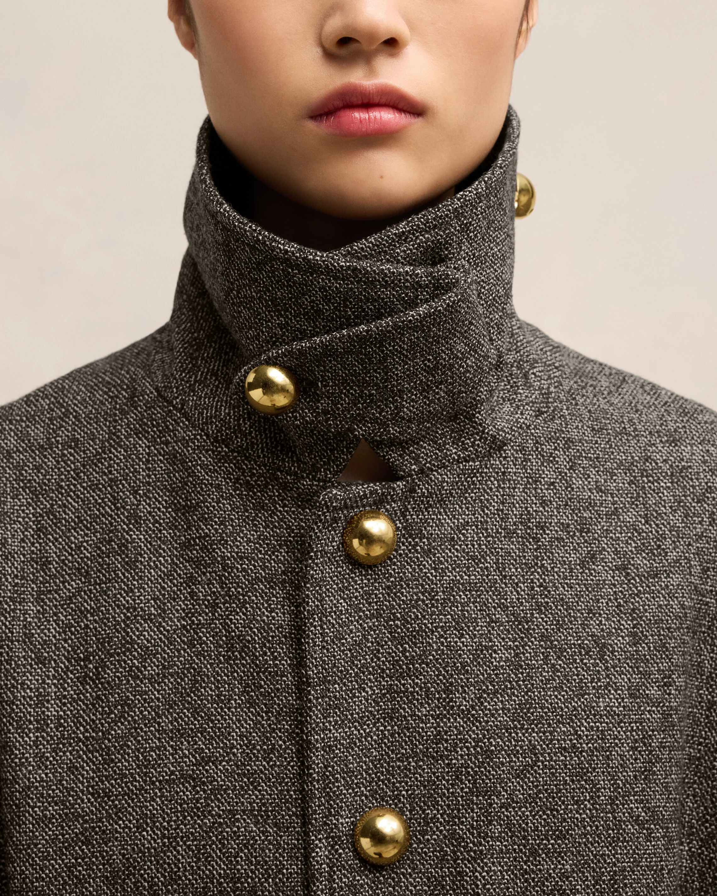 Dark Coffee/ Off White Belted Coat - leoleo123123