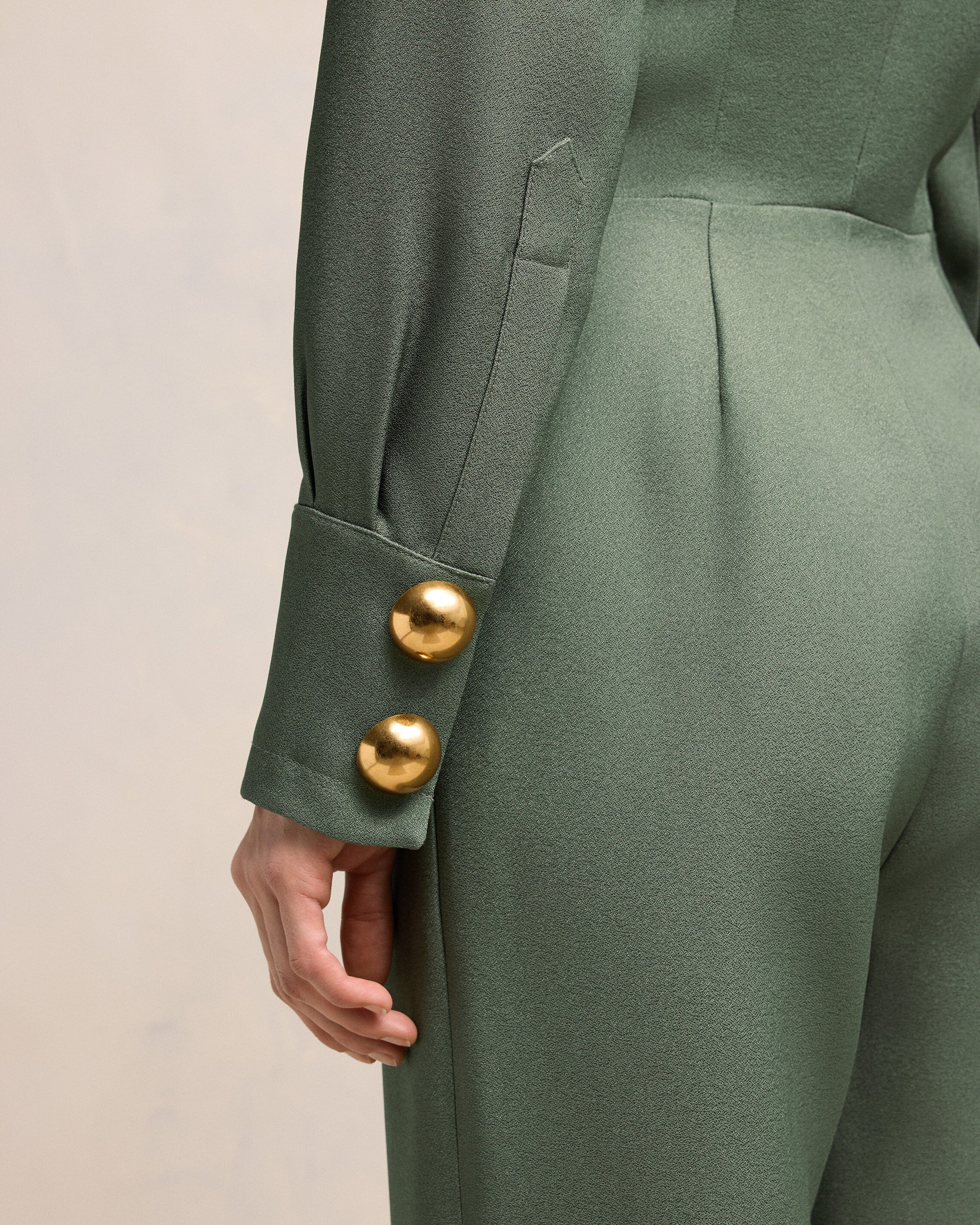 Antique Clay Zipped Jumpsuit - leoleo123123