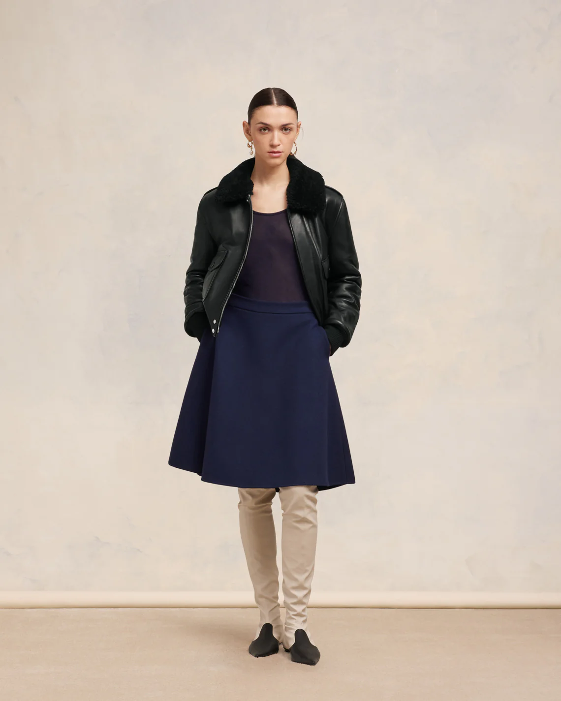 Veste Aviateur Noir - leoleo123123