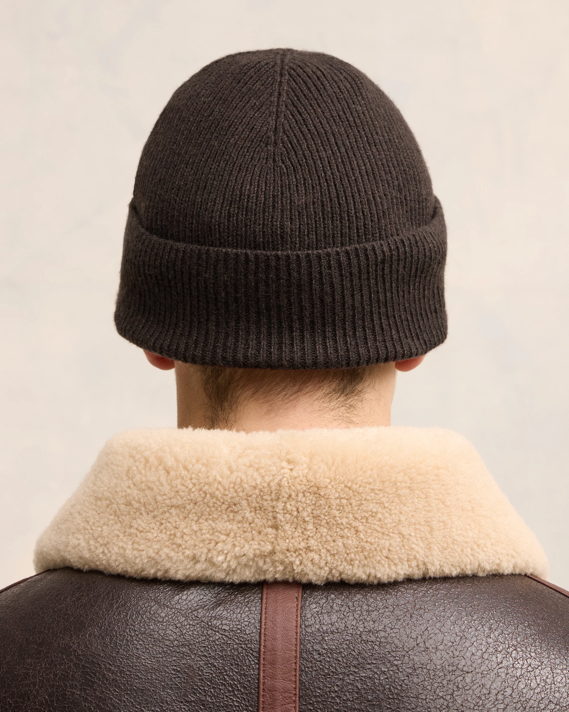 Dark Coffee Cashmere Ami De Coeur Beanie - leoleo123123