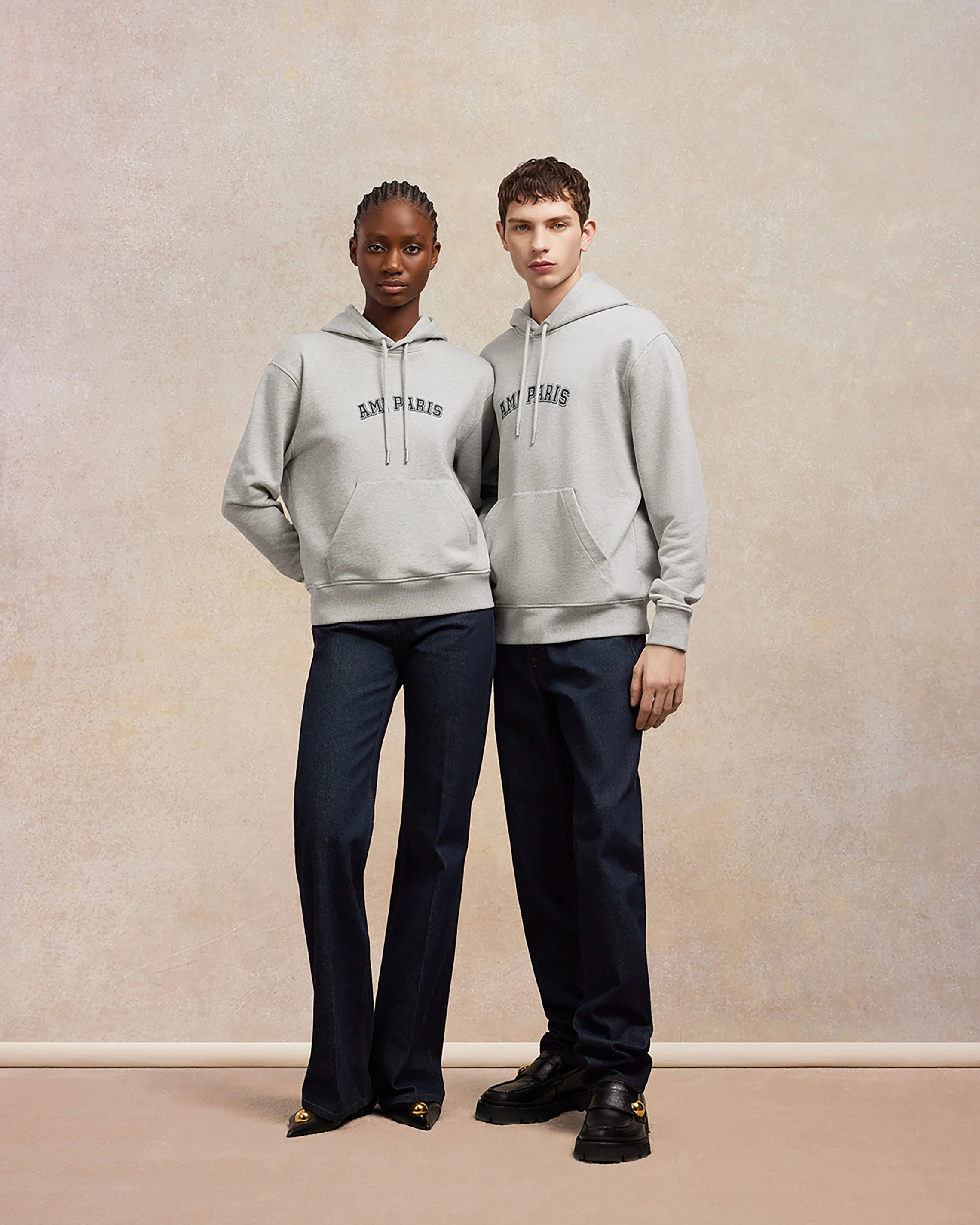 Heather Ash Grey Ami Paris Hoodie - leoleo123123