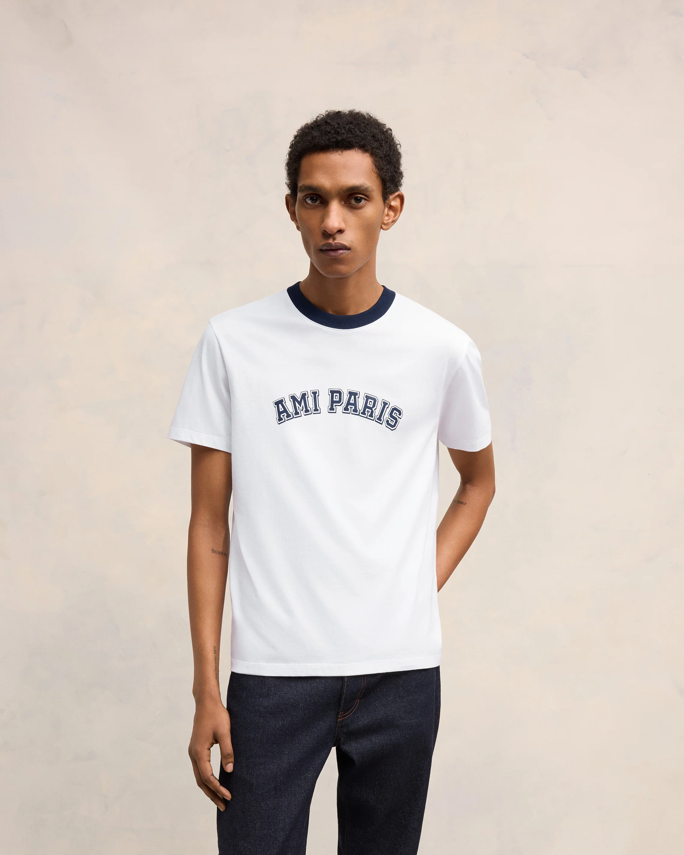 Printed white t-shirt | Ami Paris US - leoleo123123