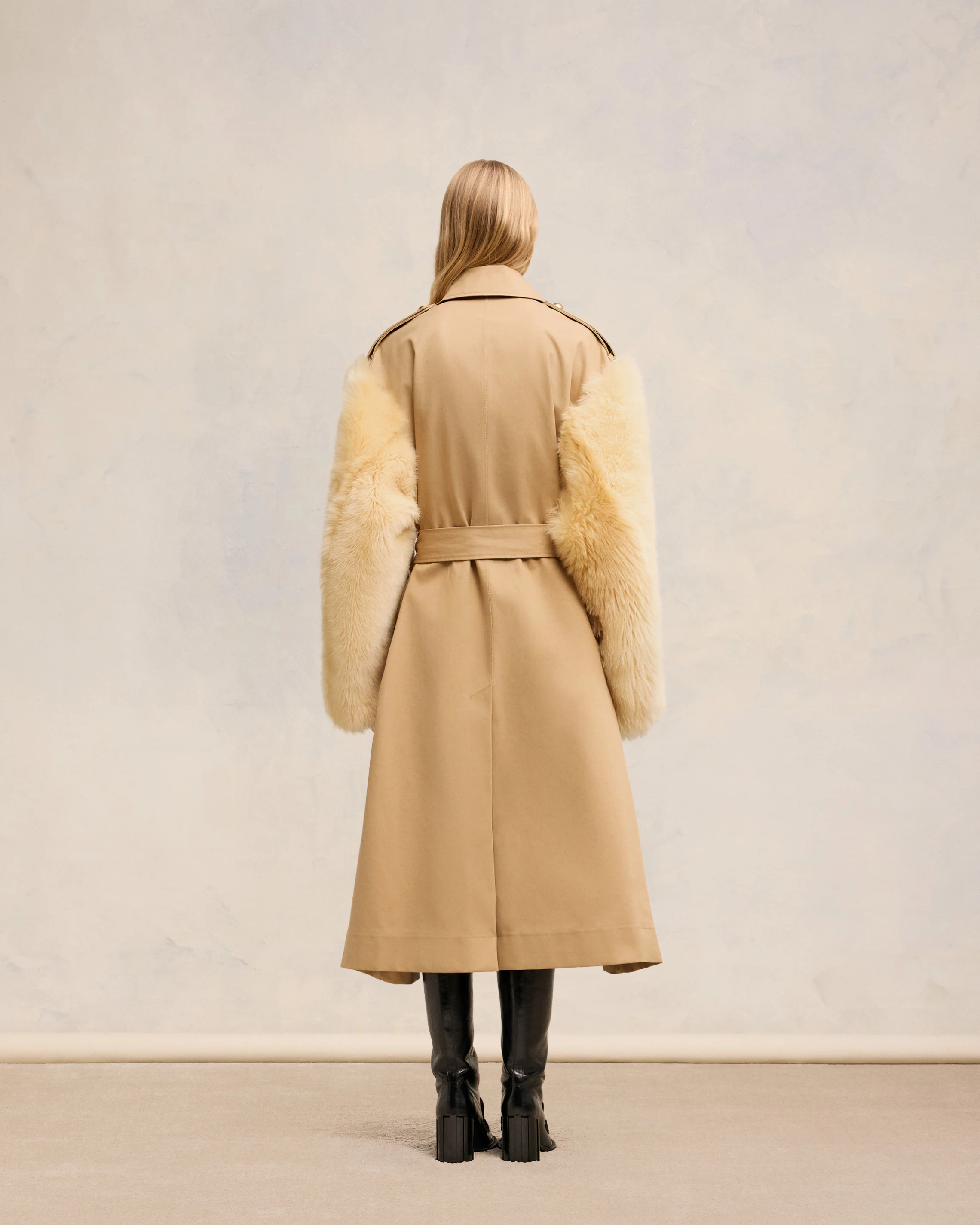 Sand/ Light Beige Belted Mac - leoleo123123