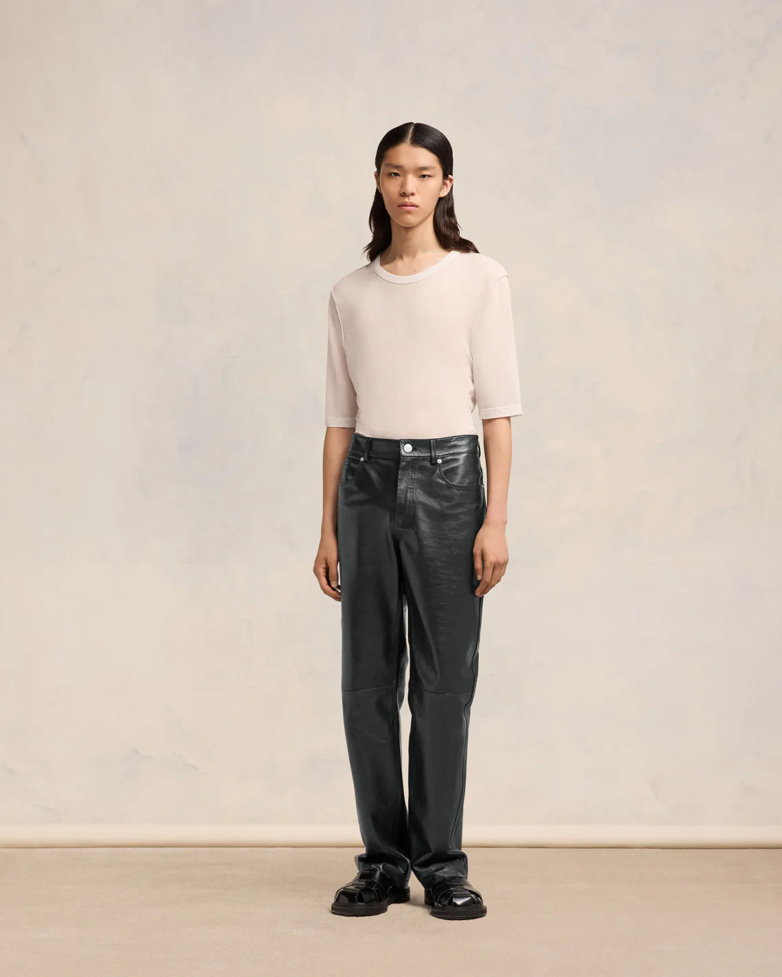 Black Straight Fit Trousers - leoleo123123