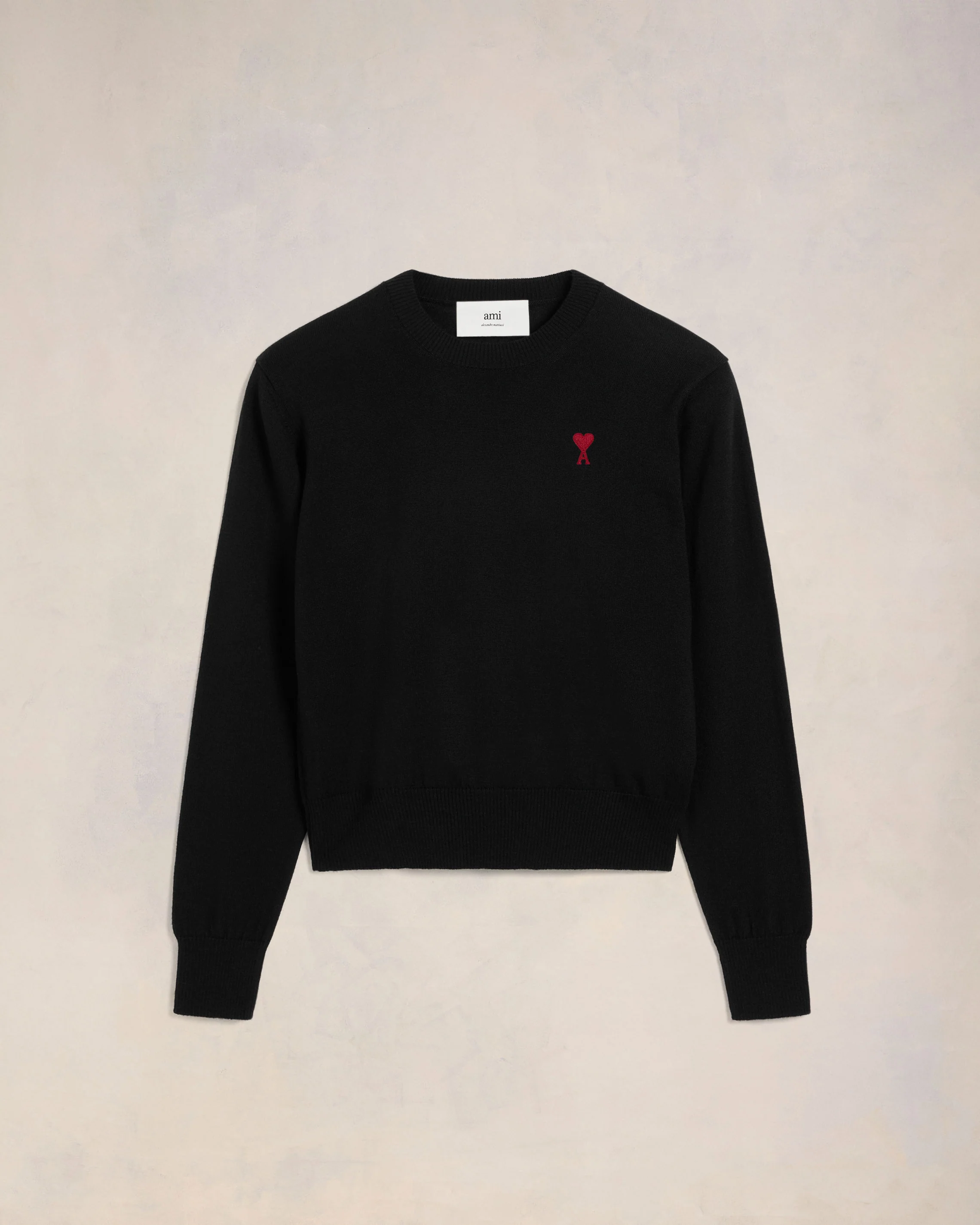 Pull Col Rond Ami De Coeur Rouge Noir - leoleo123123