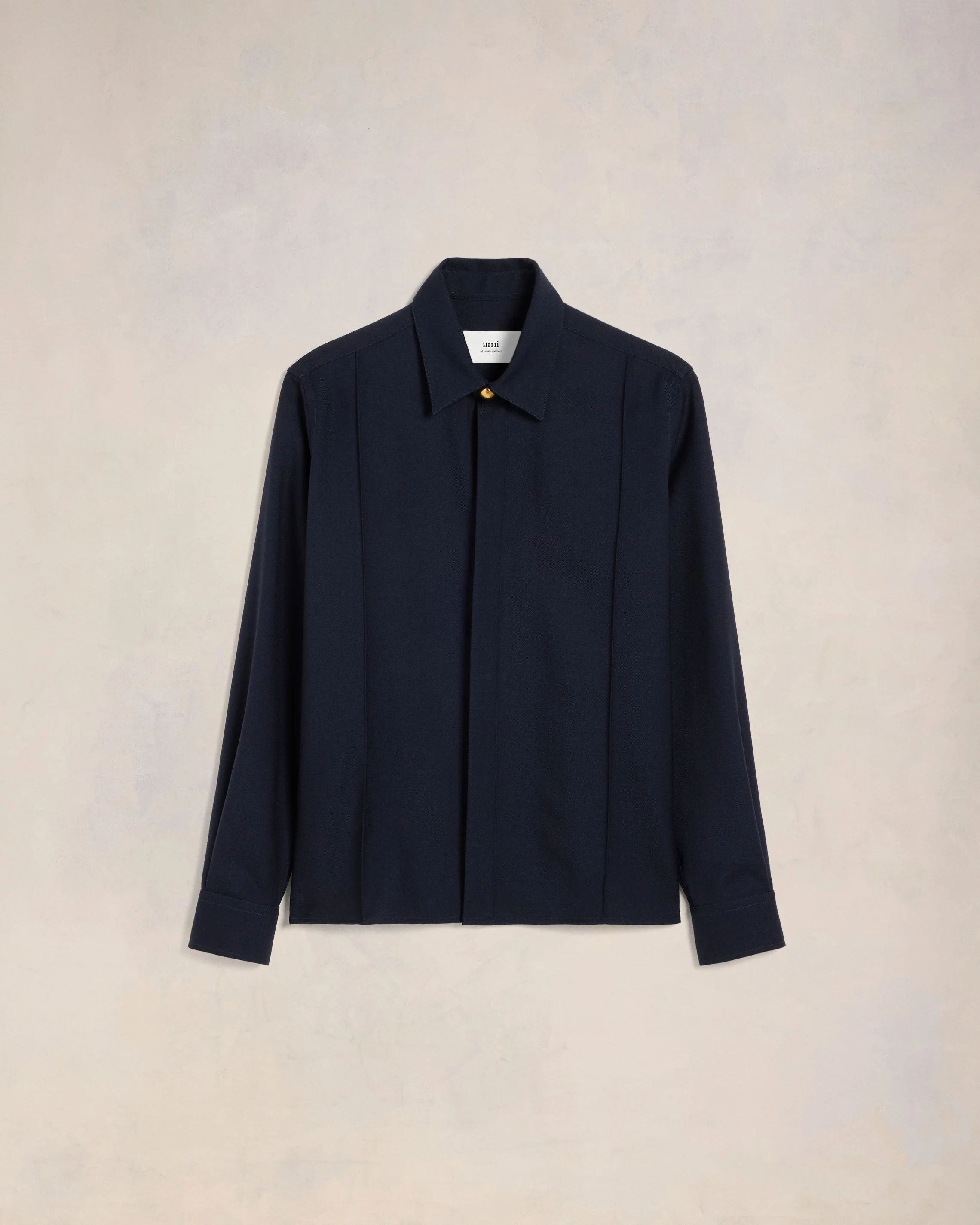 Navy Blue Pintuck Shirt - leoleo123123