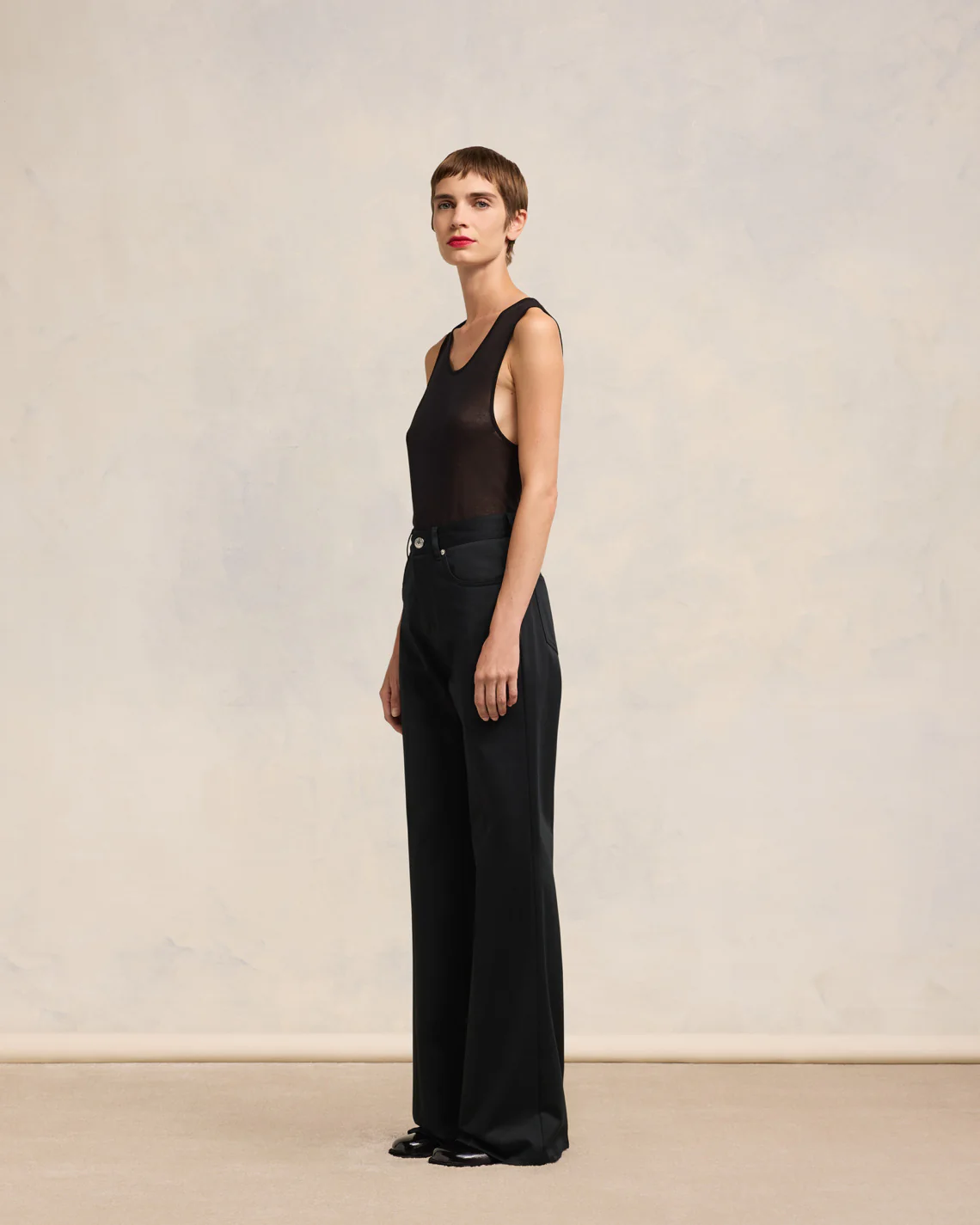Black Flare Fit Trousers - leoleo123123