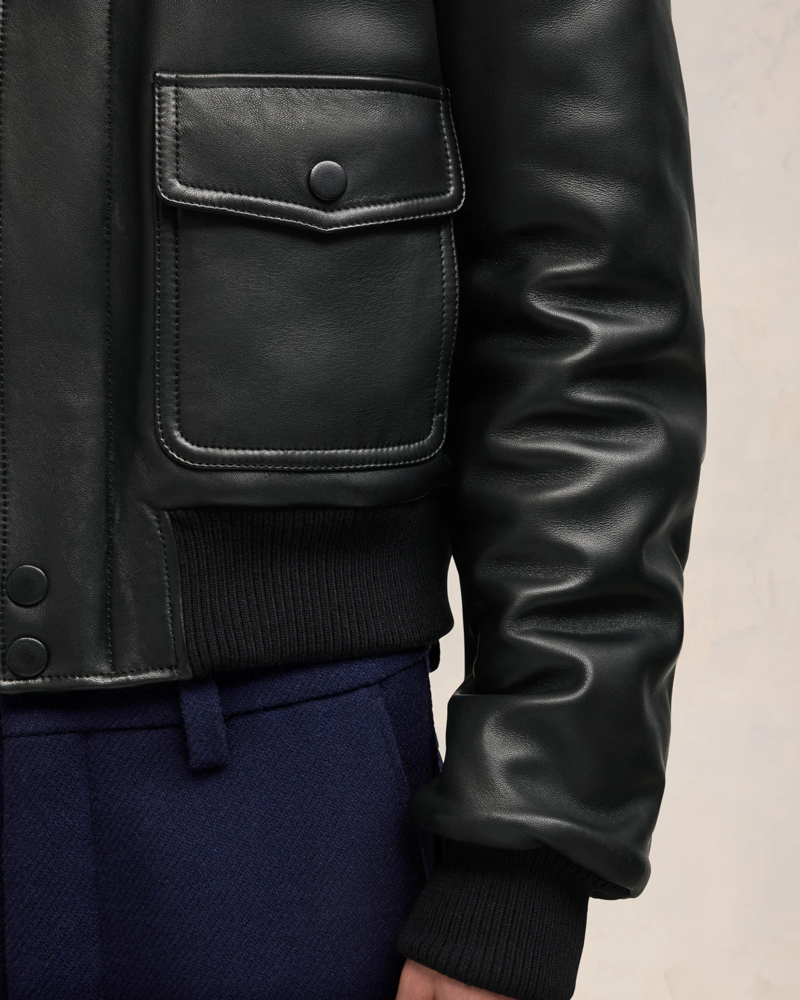 Veste Aviateur Noir - leoleo123123