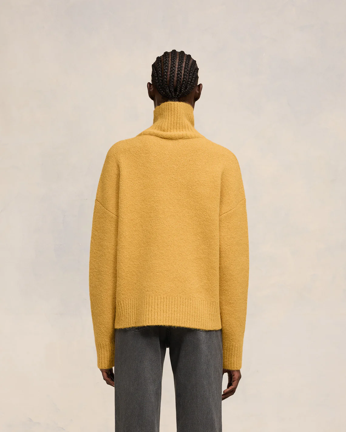 Mustard Off-White Ami De Coeur Funnel Neck Sweater - leoleo123123