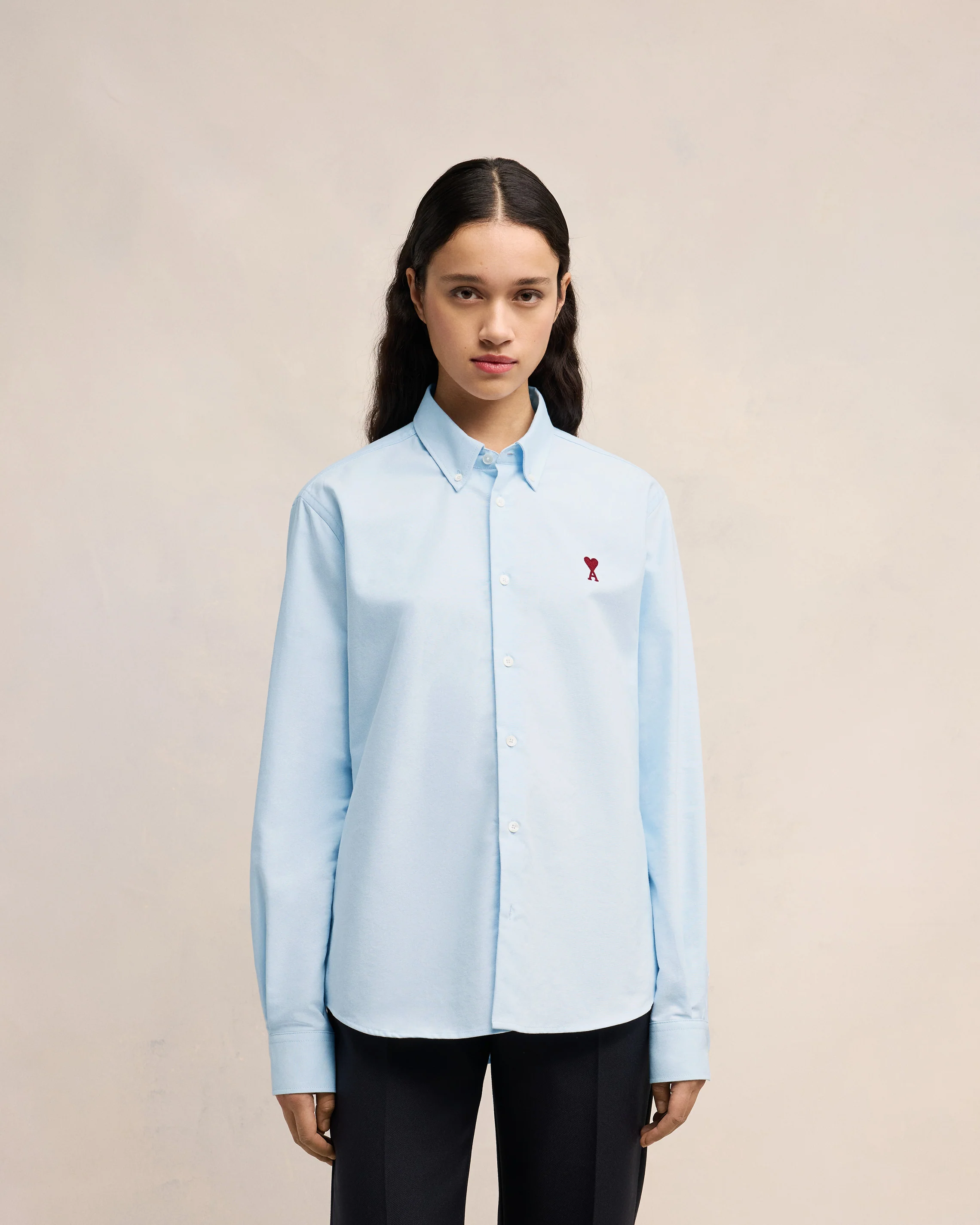 Sky Blue Button-Down Ami De Coeur Shirt - leoleo123123
