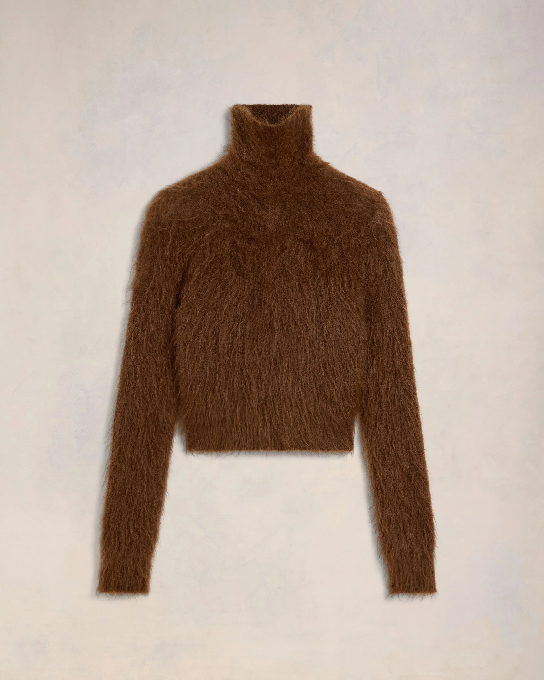 Fawn Alpaca Mohair Brushed Sweater - leoleo123123