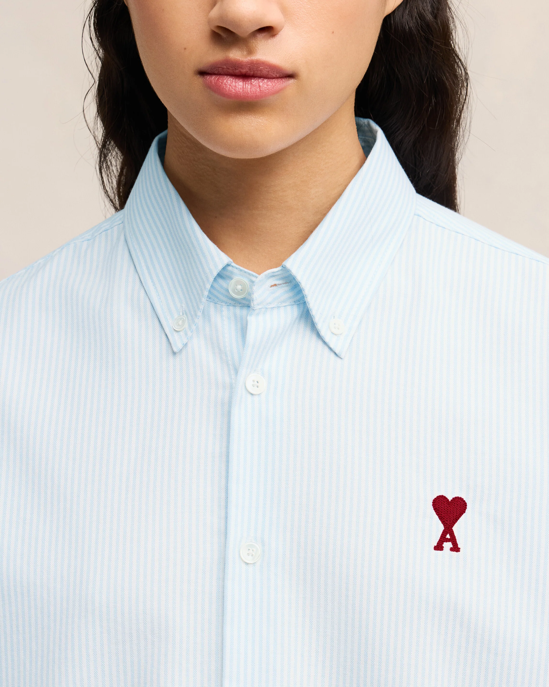 Sky Blue/Natural White Button-Down Ami De Coeur Shirt - leoleo123123