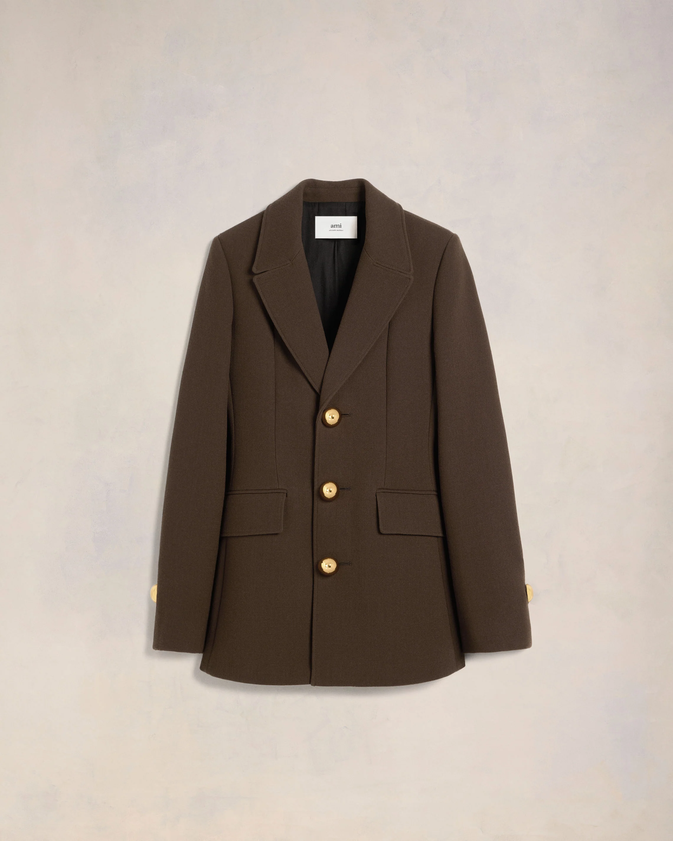 Dark Coffee Three Buttons Jacket - leoleo123123