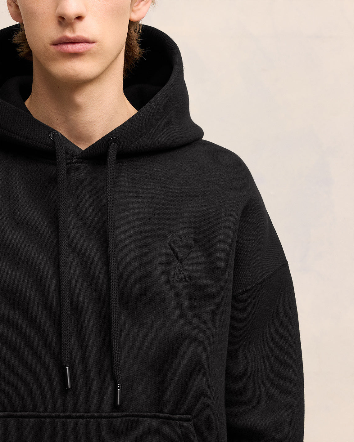 Black Embossed Hoodie | Ami de Coeur | Ami Paris UK - leoleo123123