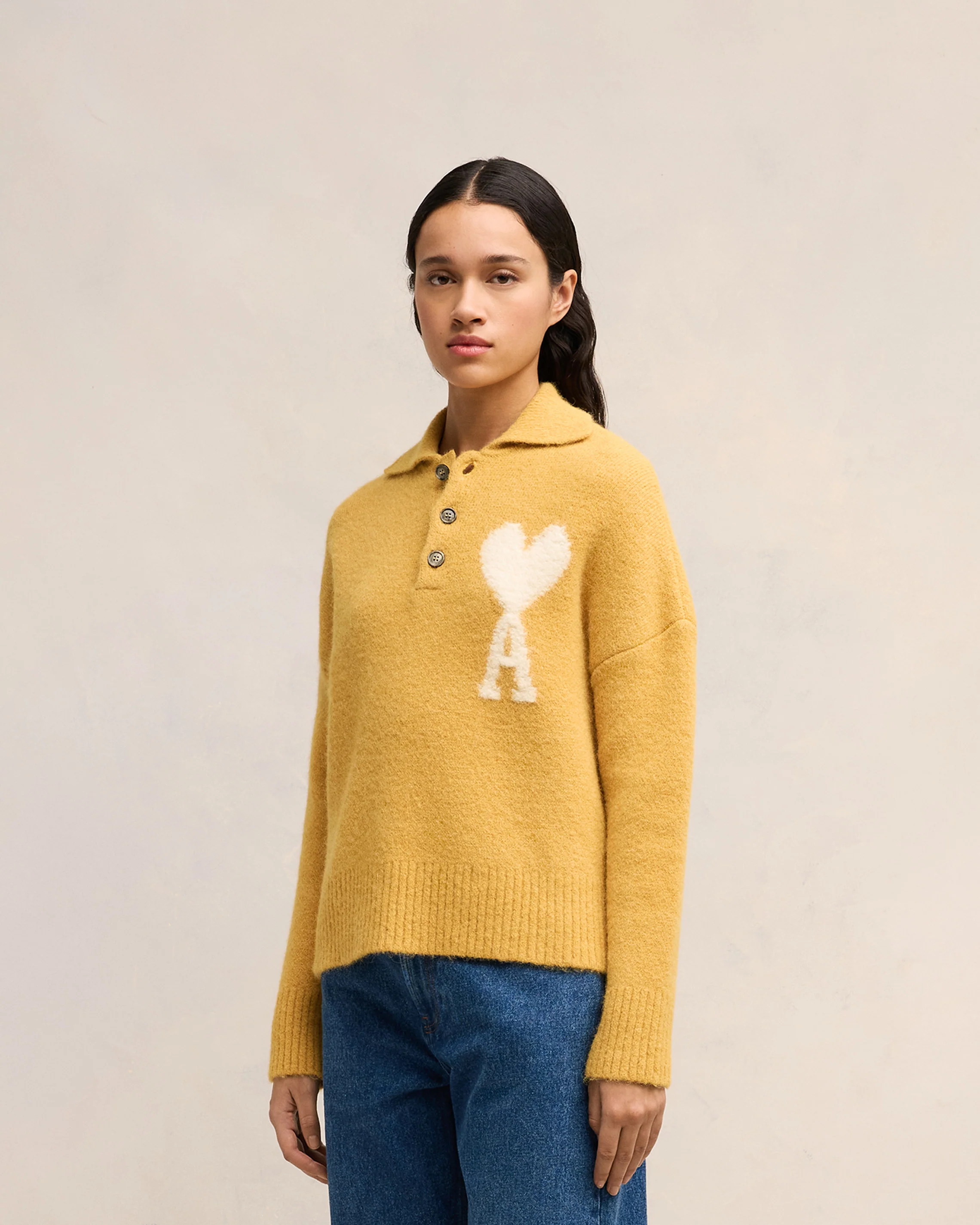Mustard Off-White Ami De Coeur Polo - leoleo123123