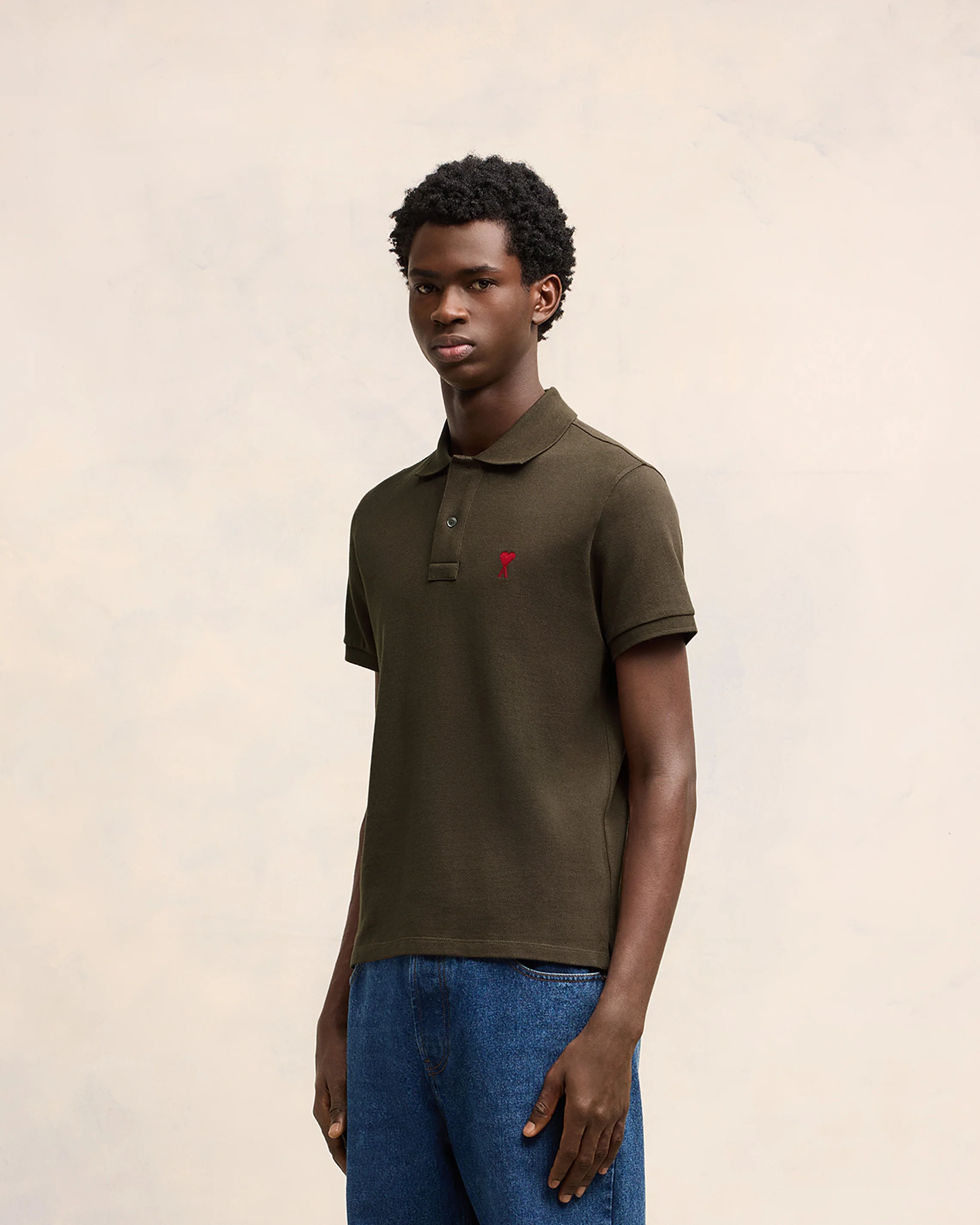 Dark Coffee Ami De Coeur Polo Shirt - leoleo123123