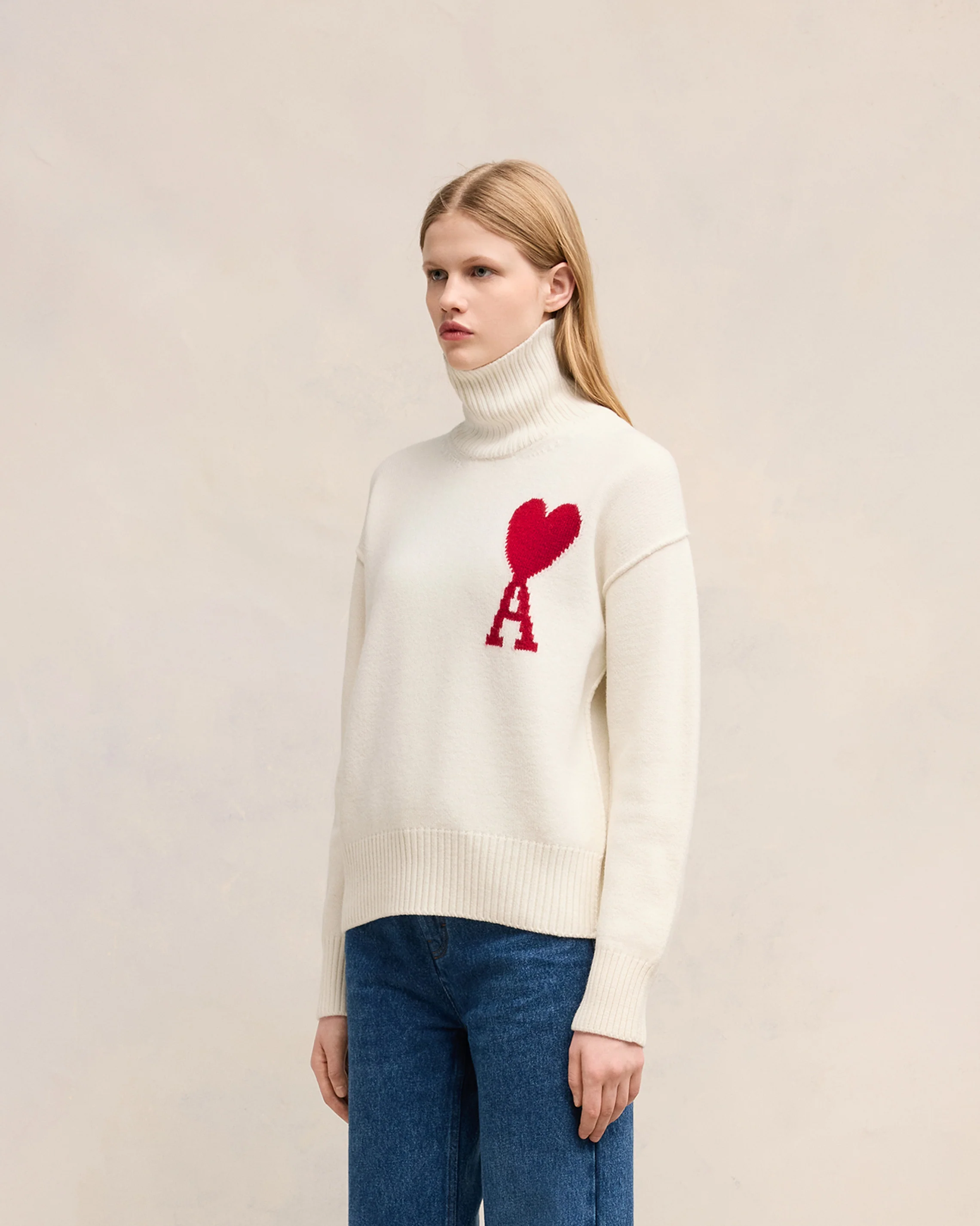 Pull Ami De Coeur Rouge Ecru/Rouge - leoleo123123