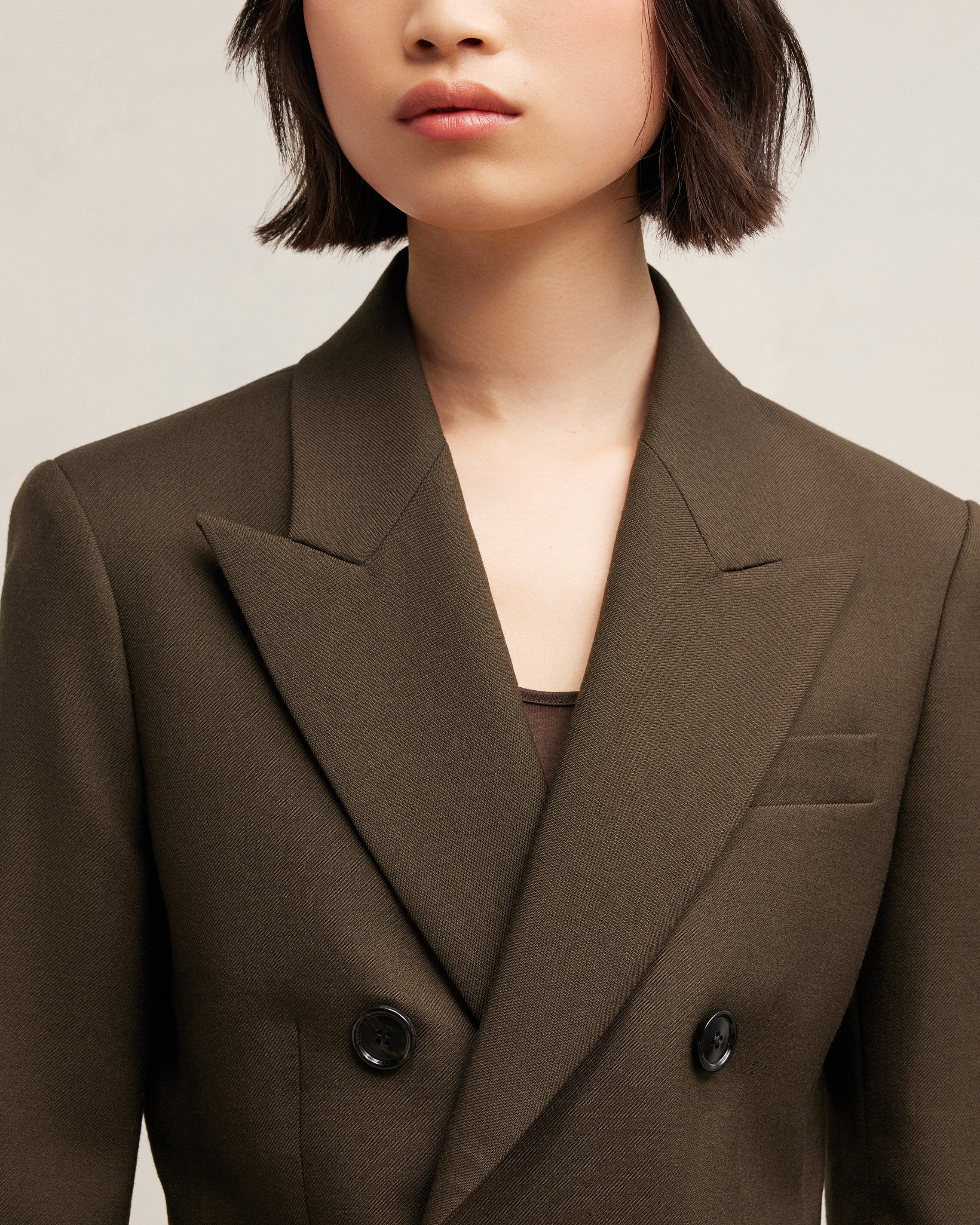 Dark Coffee Double Breasted Jacket - leoleo123123