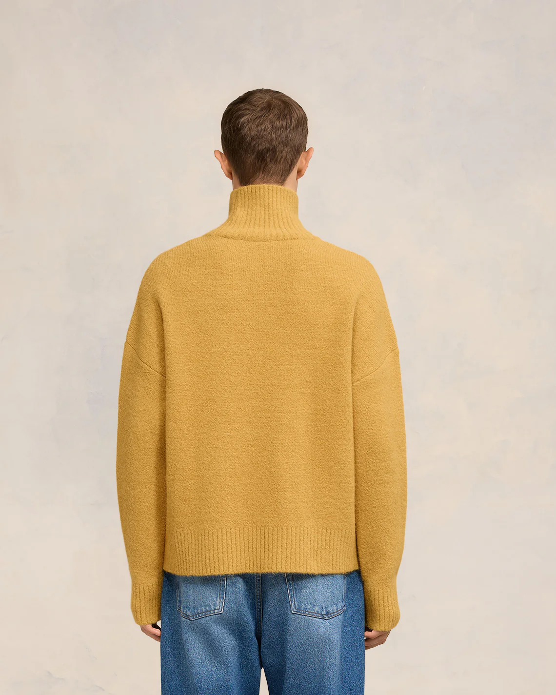 Mustard Off-White Ami De Coeur Funnel Neck Sweater - leoleo123123