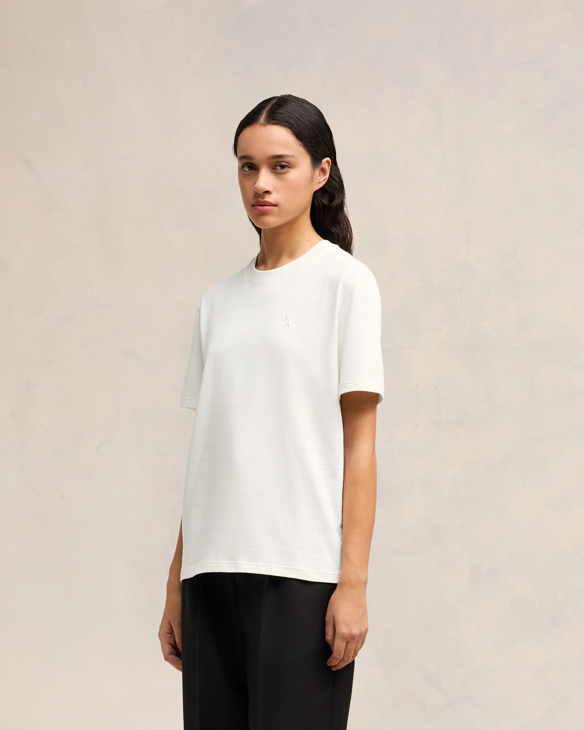 White Embossed T-Shirt | Ami de Coeur | Ami Paris US - leoleo123123