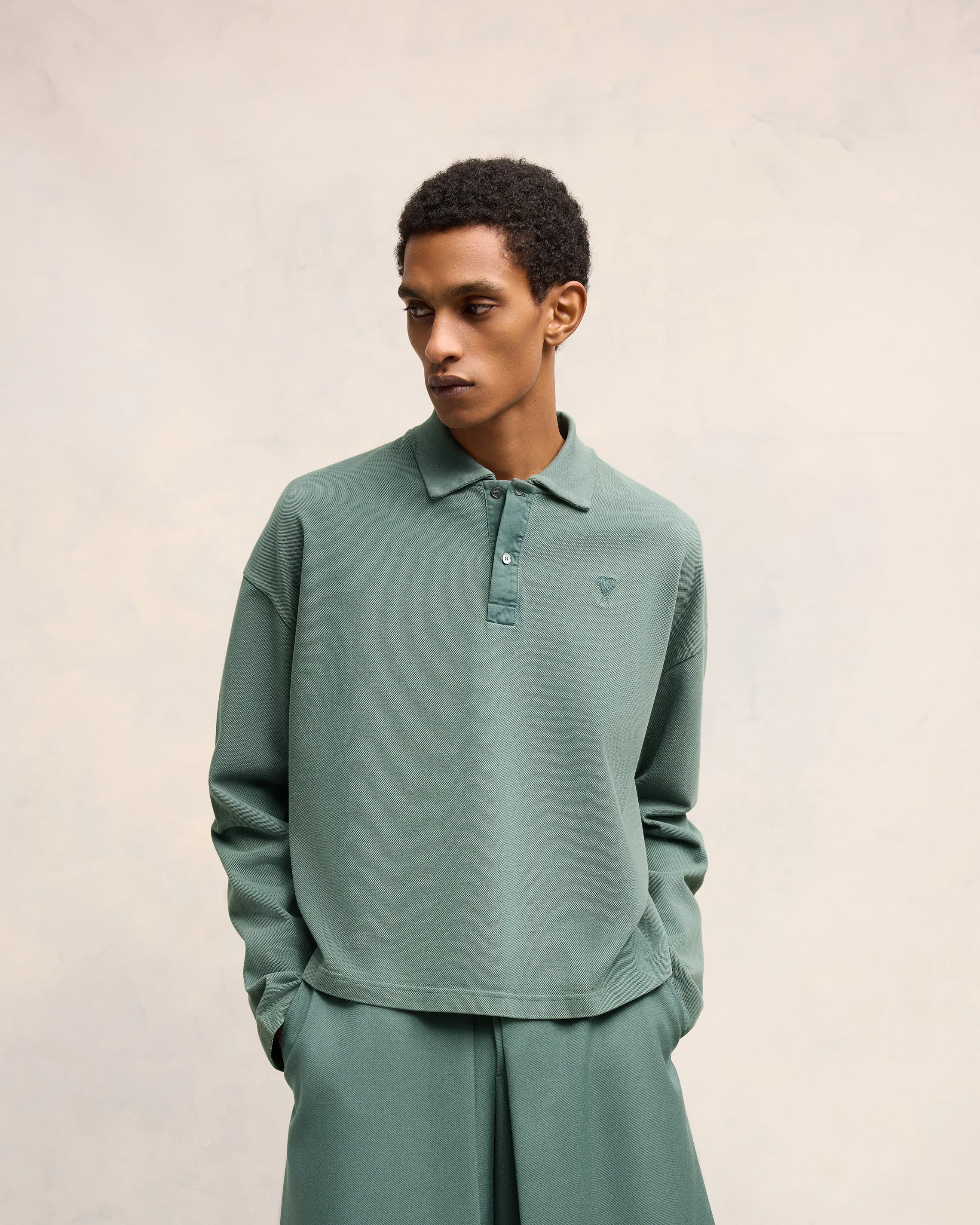 Antique Clay Ami De Coeur Long Sleeves Polo - leoleo123123