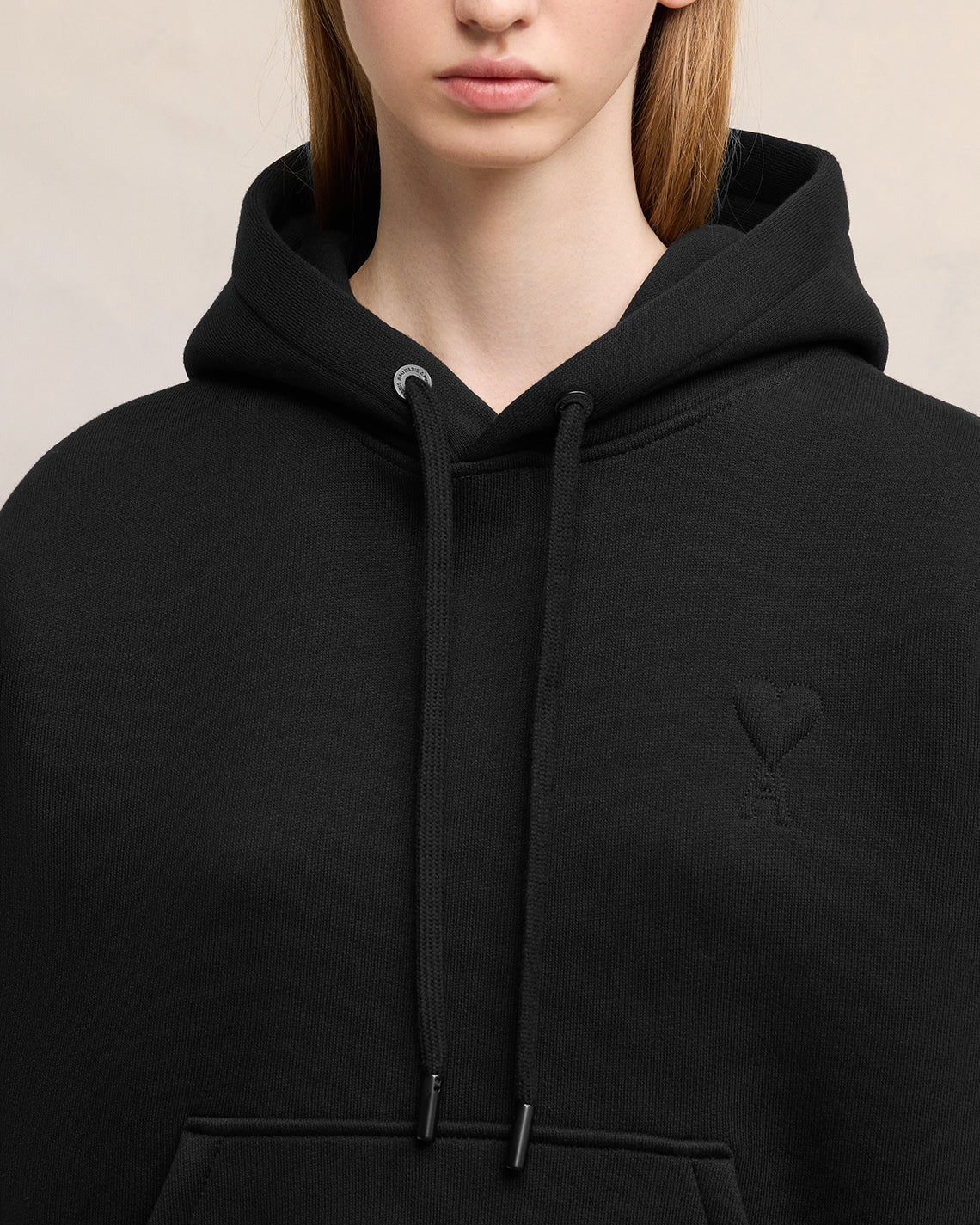 Black Embossed Hoodie | Ami de Coeur | Ami Paris UK - leoleo123123