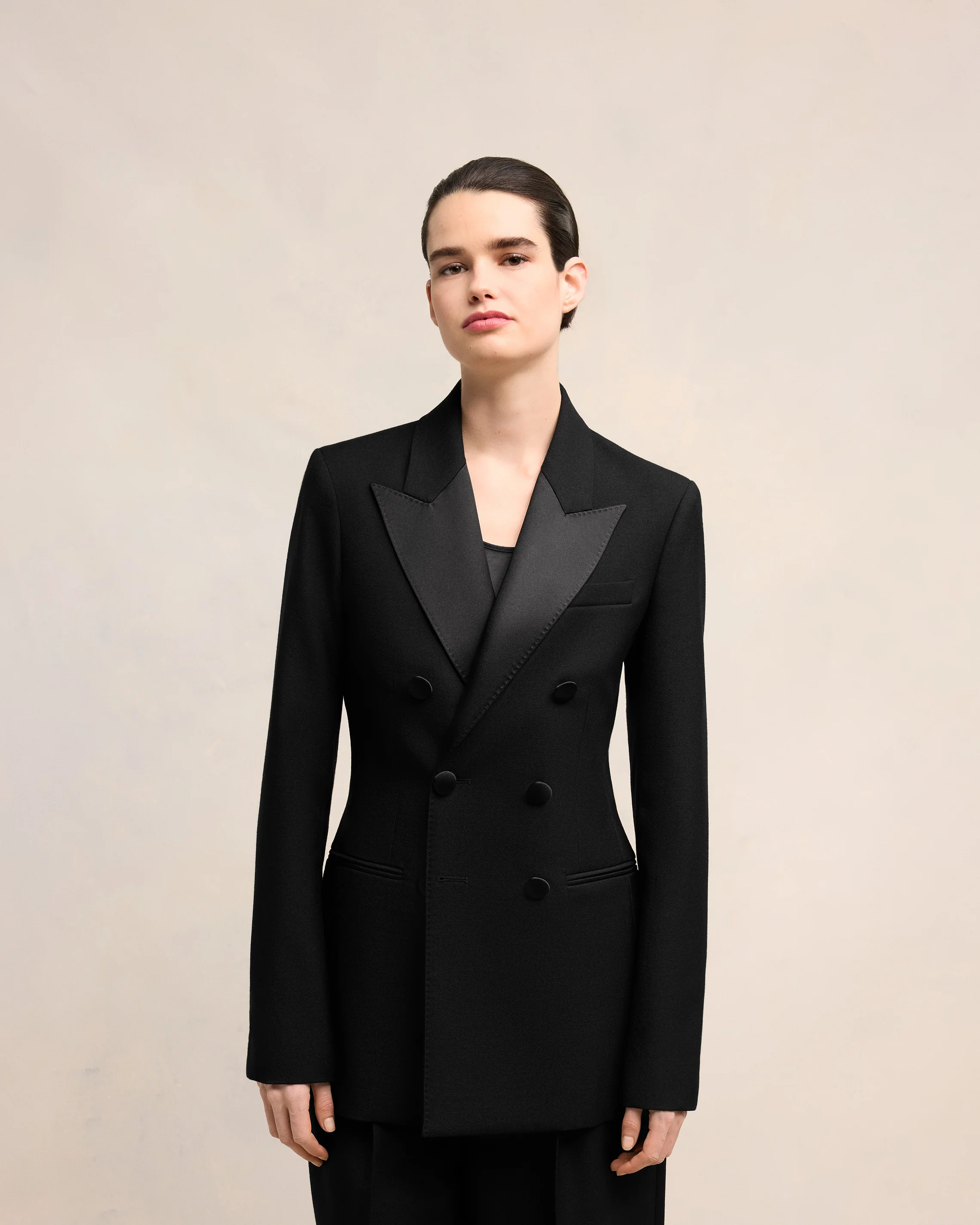 Black Double Breasted Jacket - leoleo123123