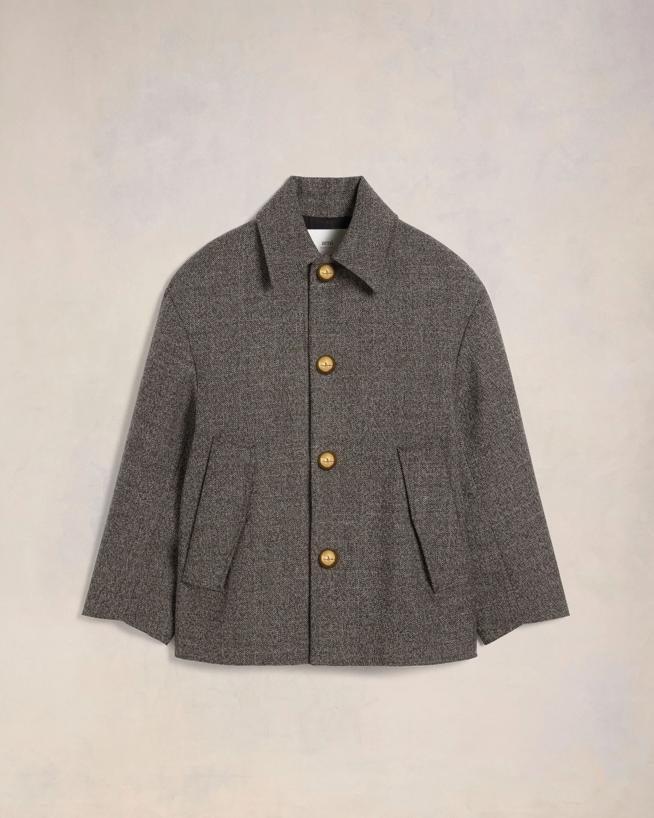 Dark Coffee/ Off White Short Belted Coat - leoleo123123