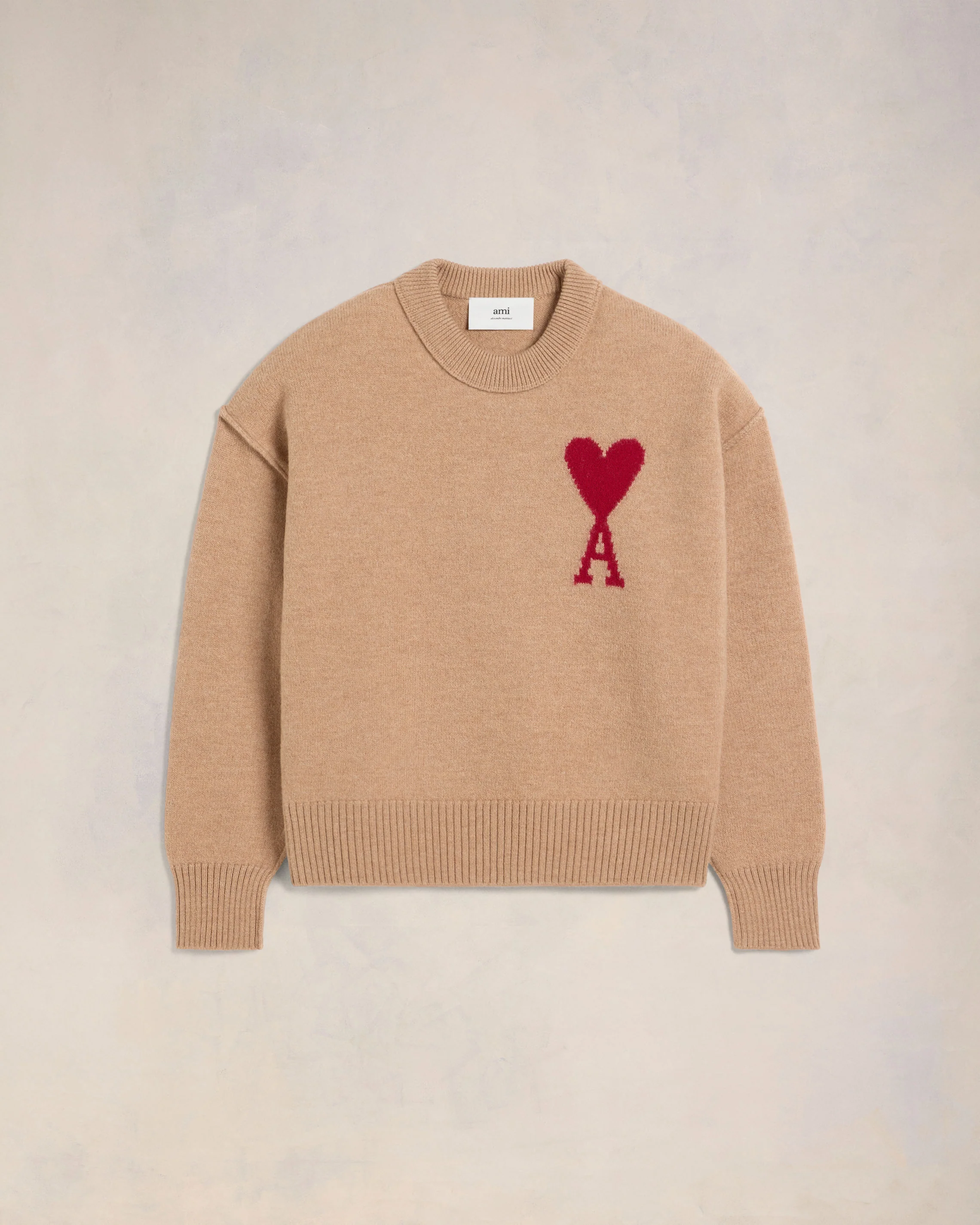Camel/Red Red Ami De Coeur Sweater - leoleo123123