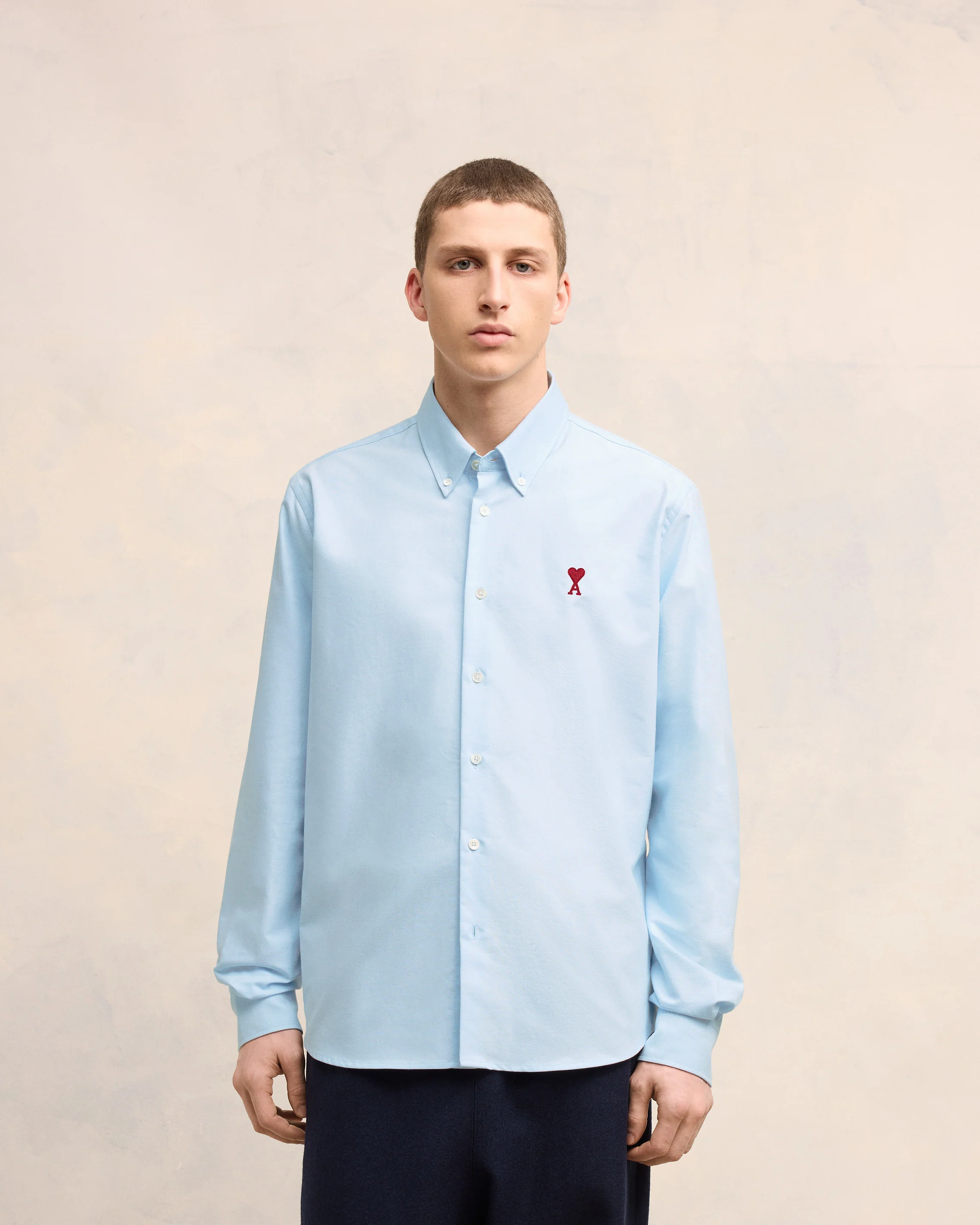 Sky Blue Button-Down Ami De Coeur Shirt - leoleo123123