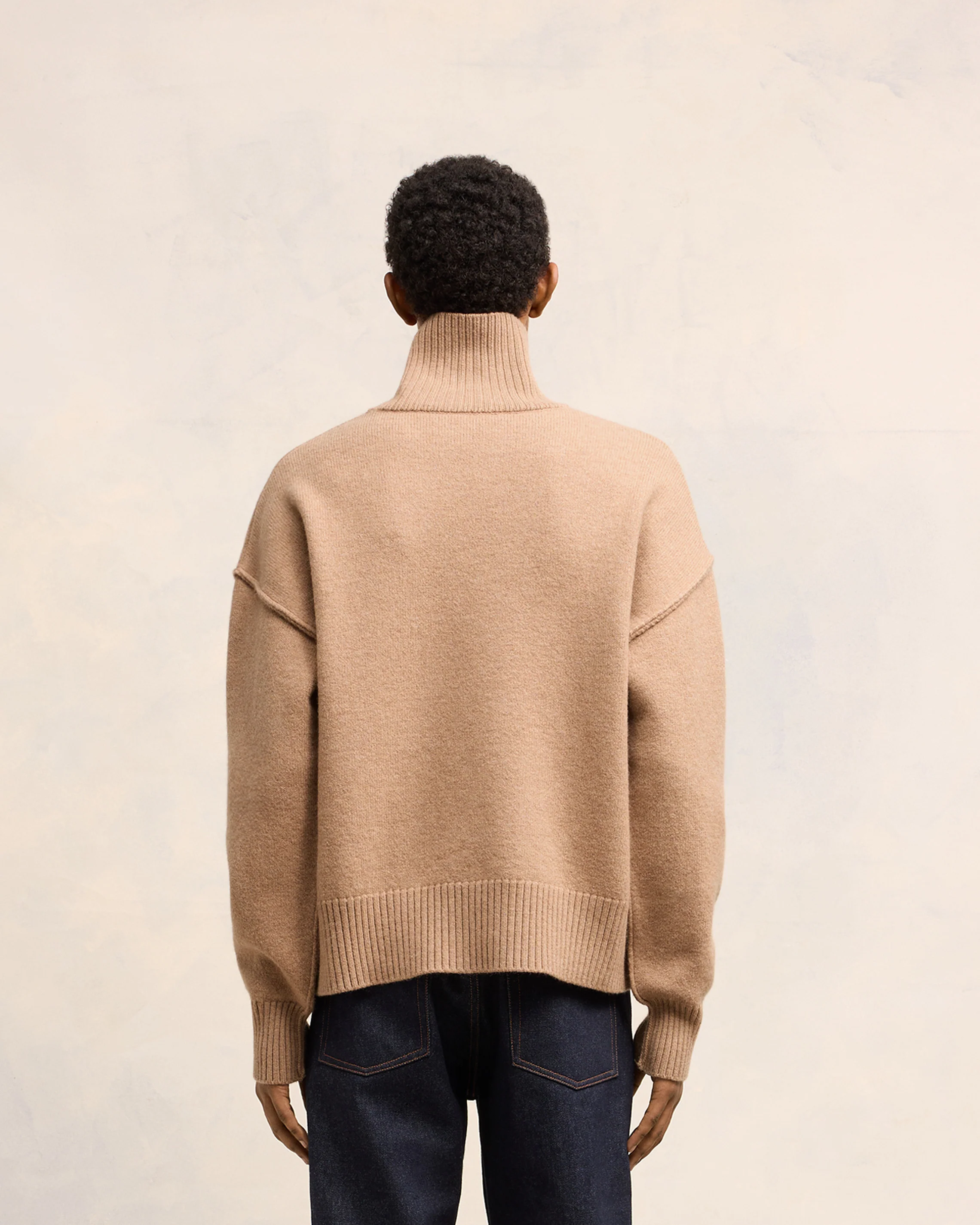 Camel/Red Red Ami De Coeur Sweater - leoleo123123