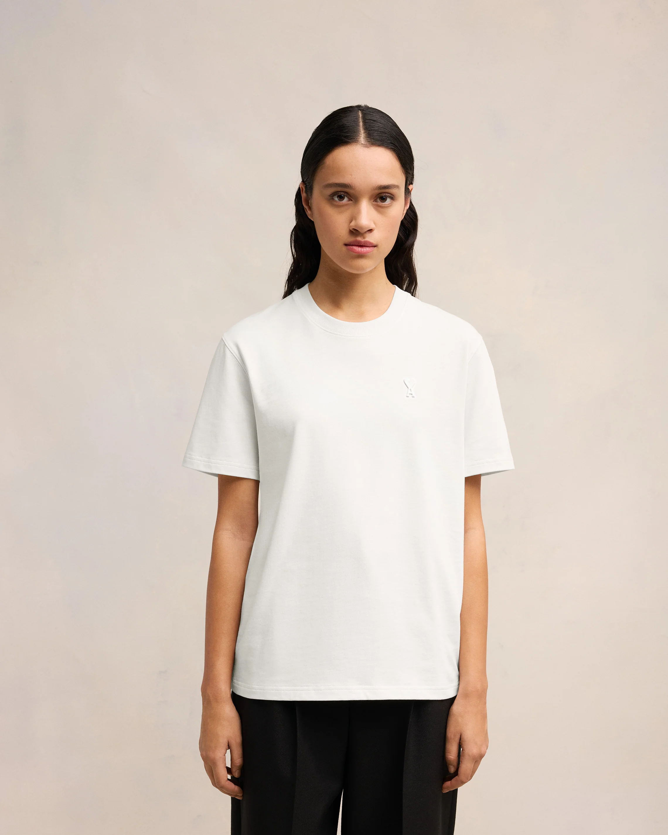 White Embossed T-Shirt | Ami de Coeur | Ami Paris US - leoleo123123